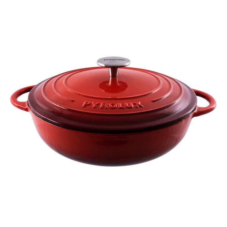 Pyrolux Pyrochef 24cm / 2.5L Cast Iron Chef Pan - Chilli Red