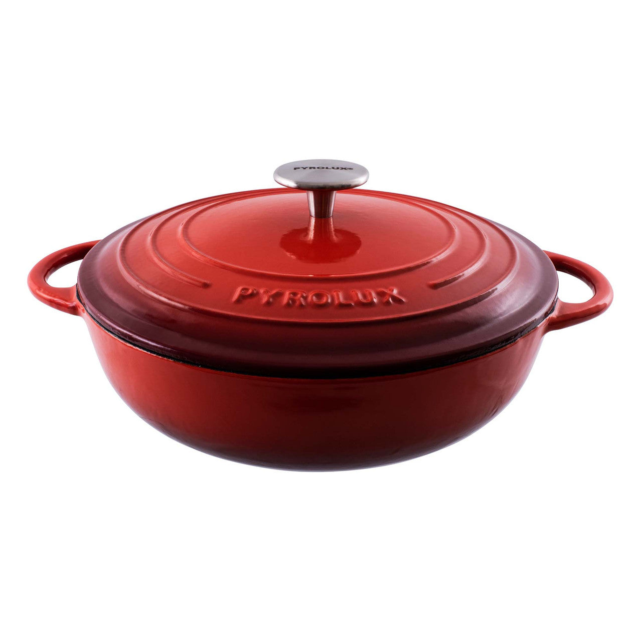 Pyrolux Pyrochef 28cm / 4L Cast Iron Chef Pan - Chilli Red