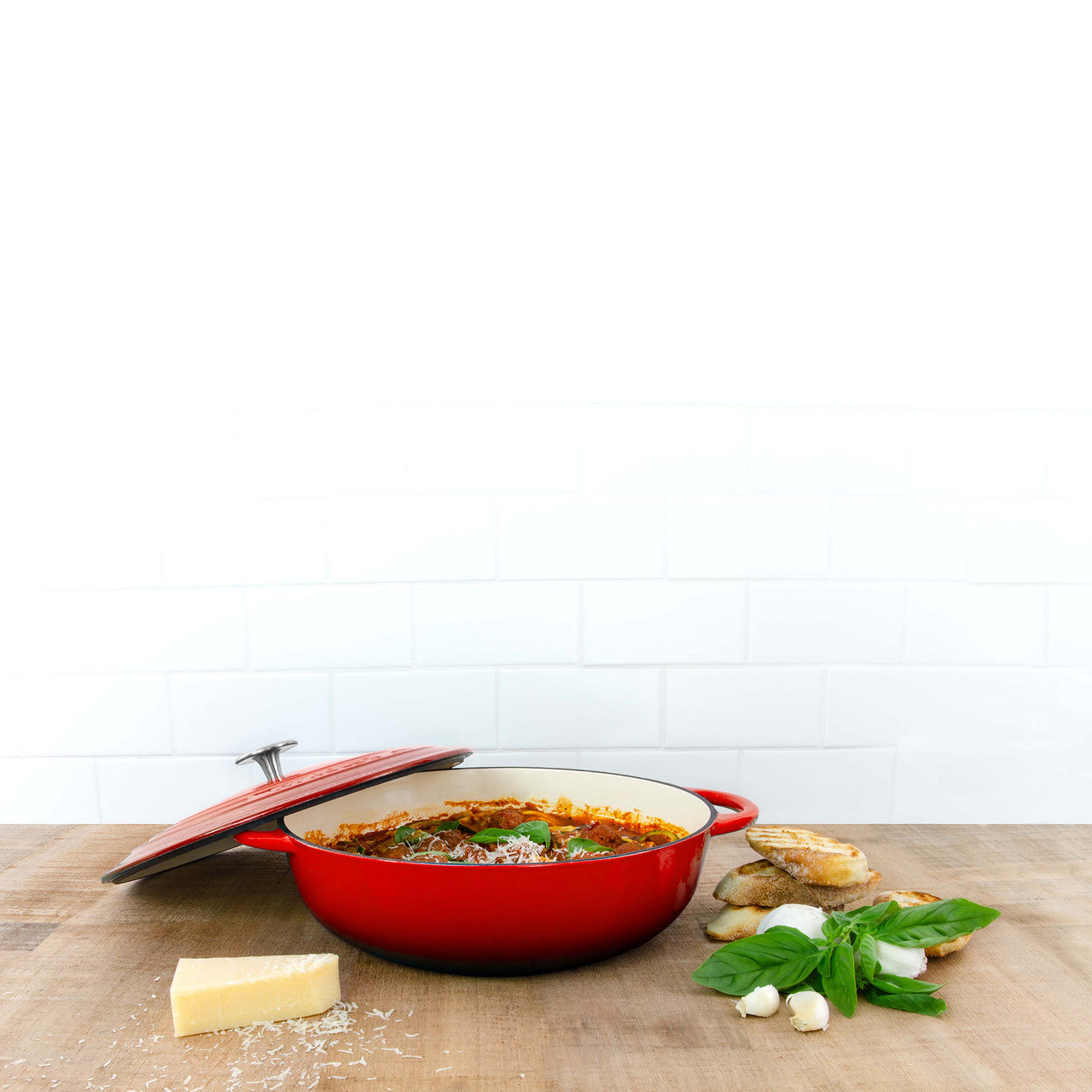 Pyrolux Pyrochef 28cm / 4L Cast Iron Chef Pan - Chilli Red