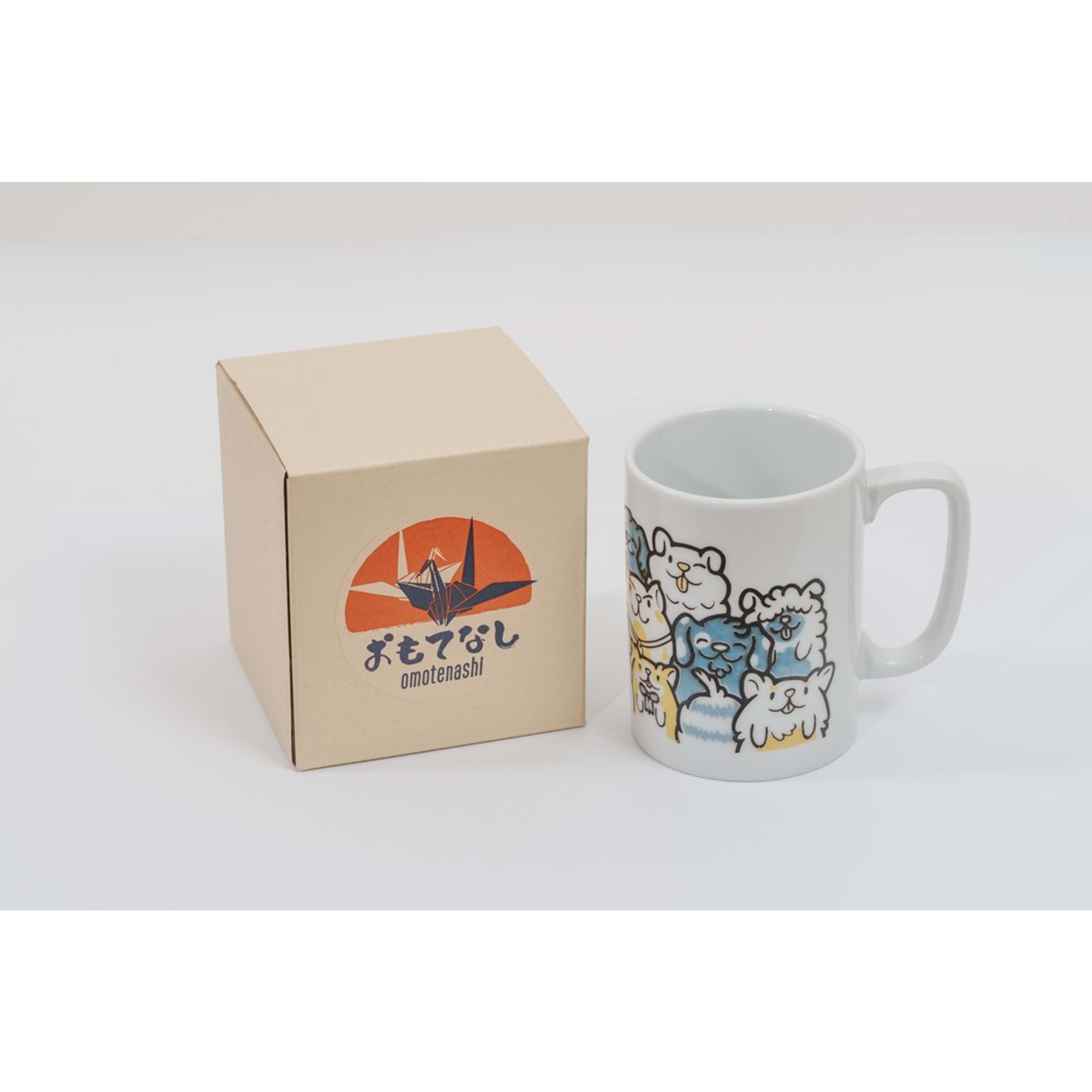 Omotenashi Puppy Party Mug 7x9.5cm - Blue Gift Box