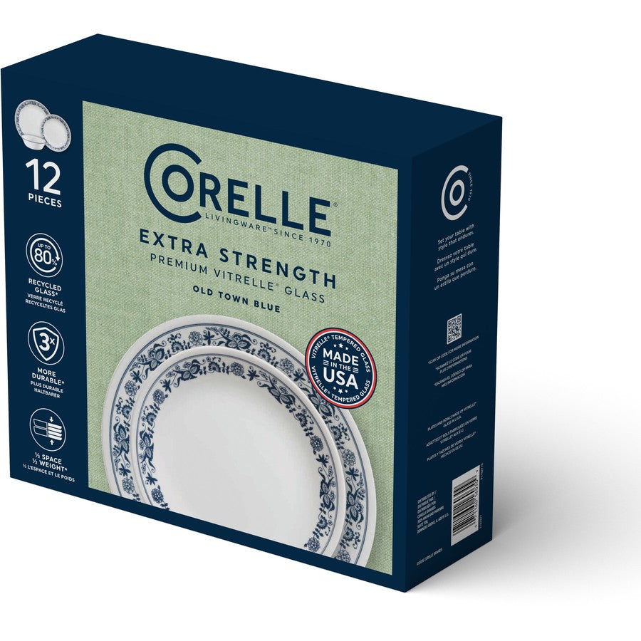 Corelle Old Town Blue 12 Piece Dinner Set