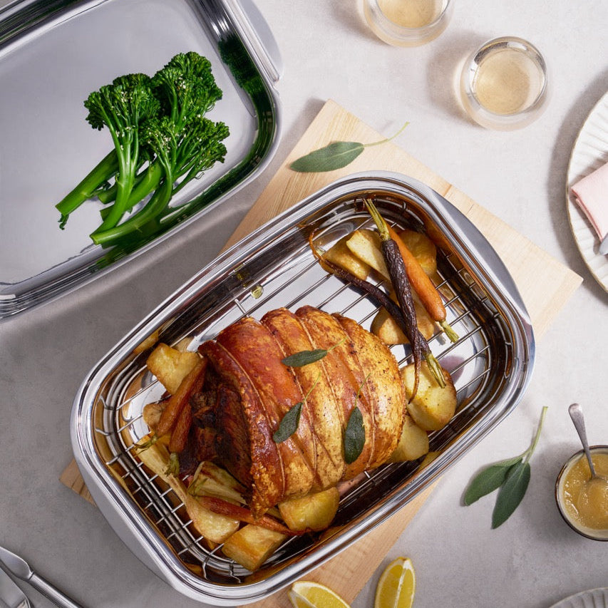 Pyrolux Pyrosteel Double Roaster Set with Rack 36 x 24cm