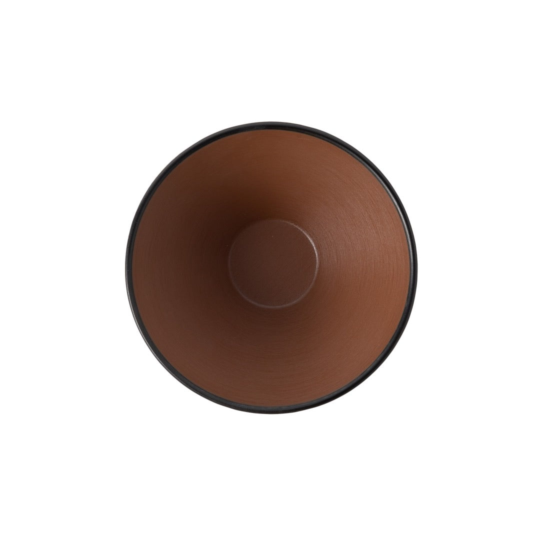 COUCOU Round Bowl V-Shape 130mm - Brown & Black