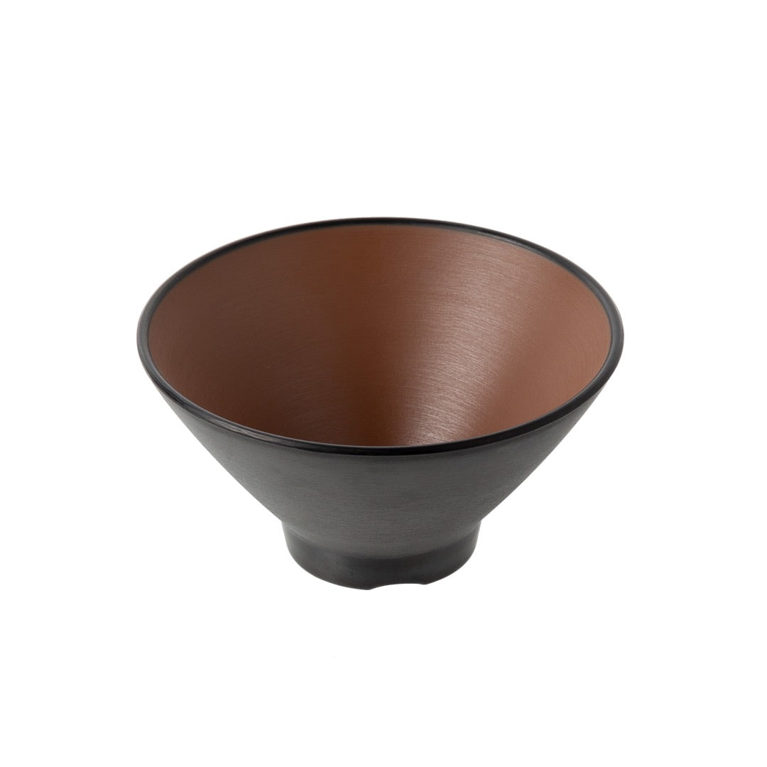 COUCOU Round Bowl V-Shape 130mm - Brown & Black