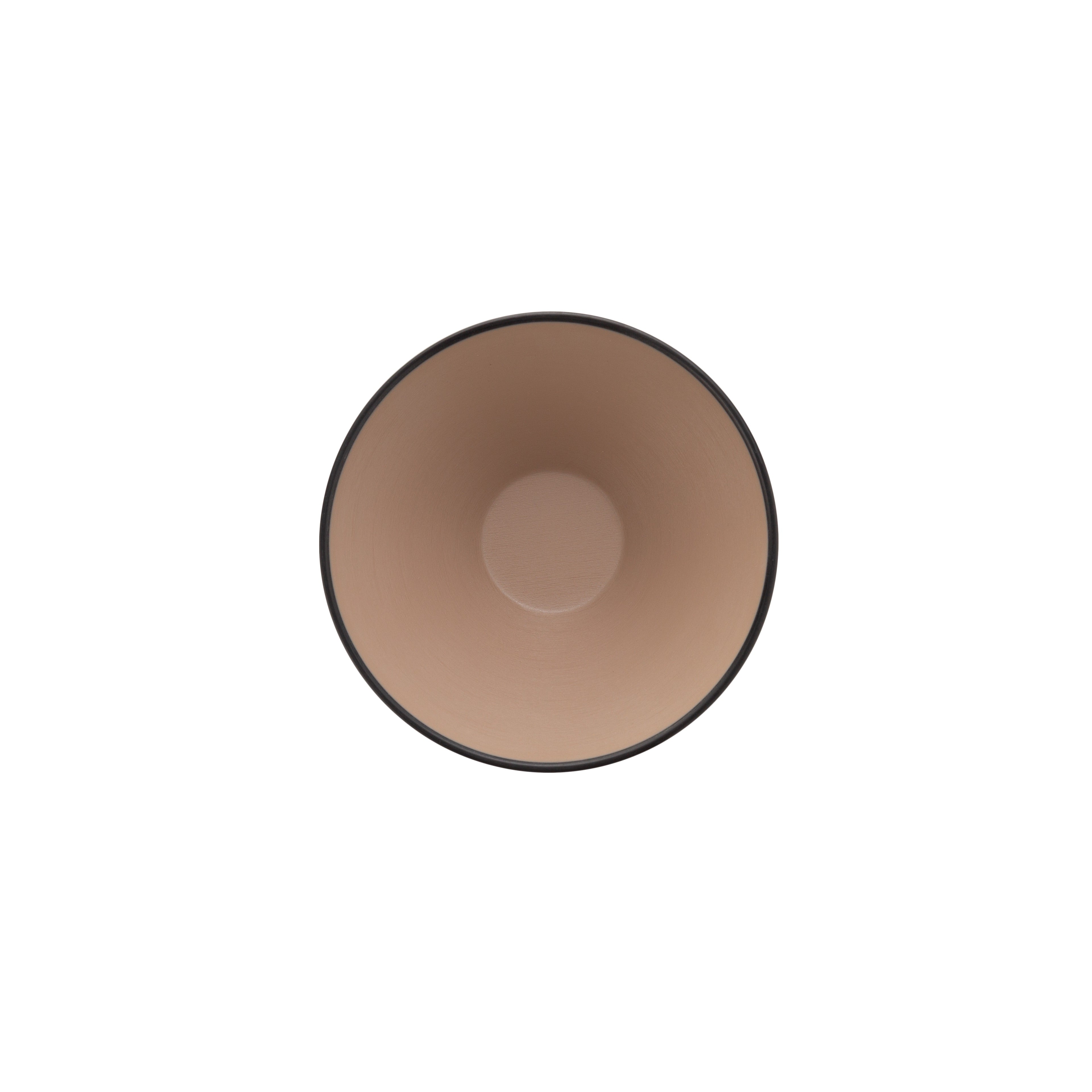 COUCOU Round Bowl V-Shape 130mm - Beige & Black