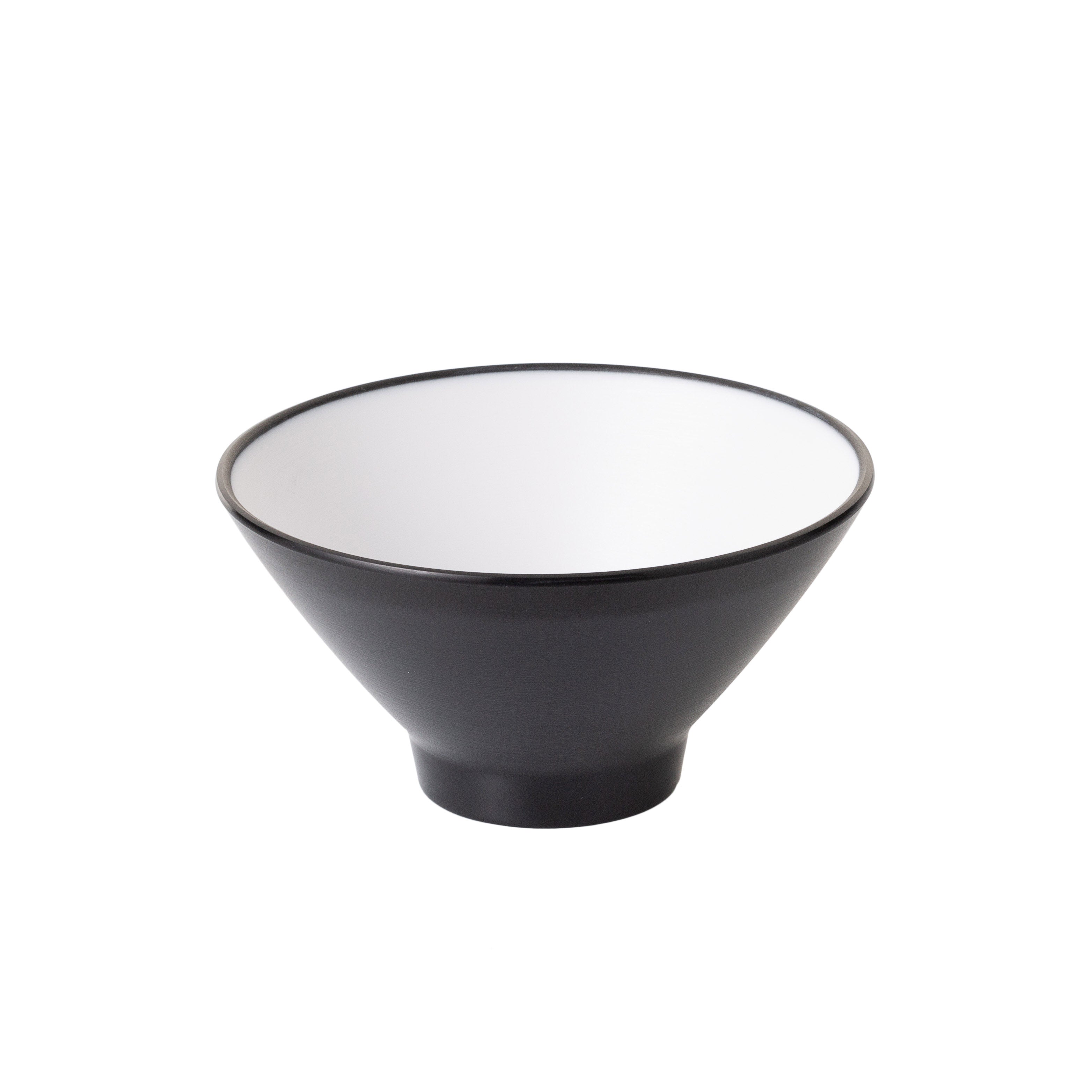 COUCOU Round Bowl V-Shape 130mm - White & Black