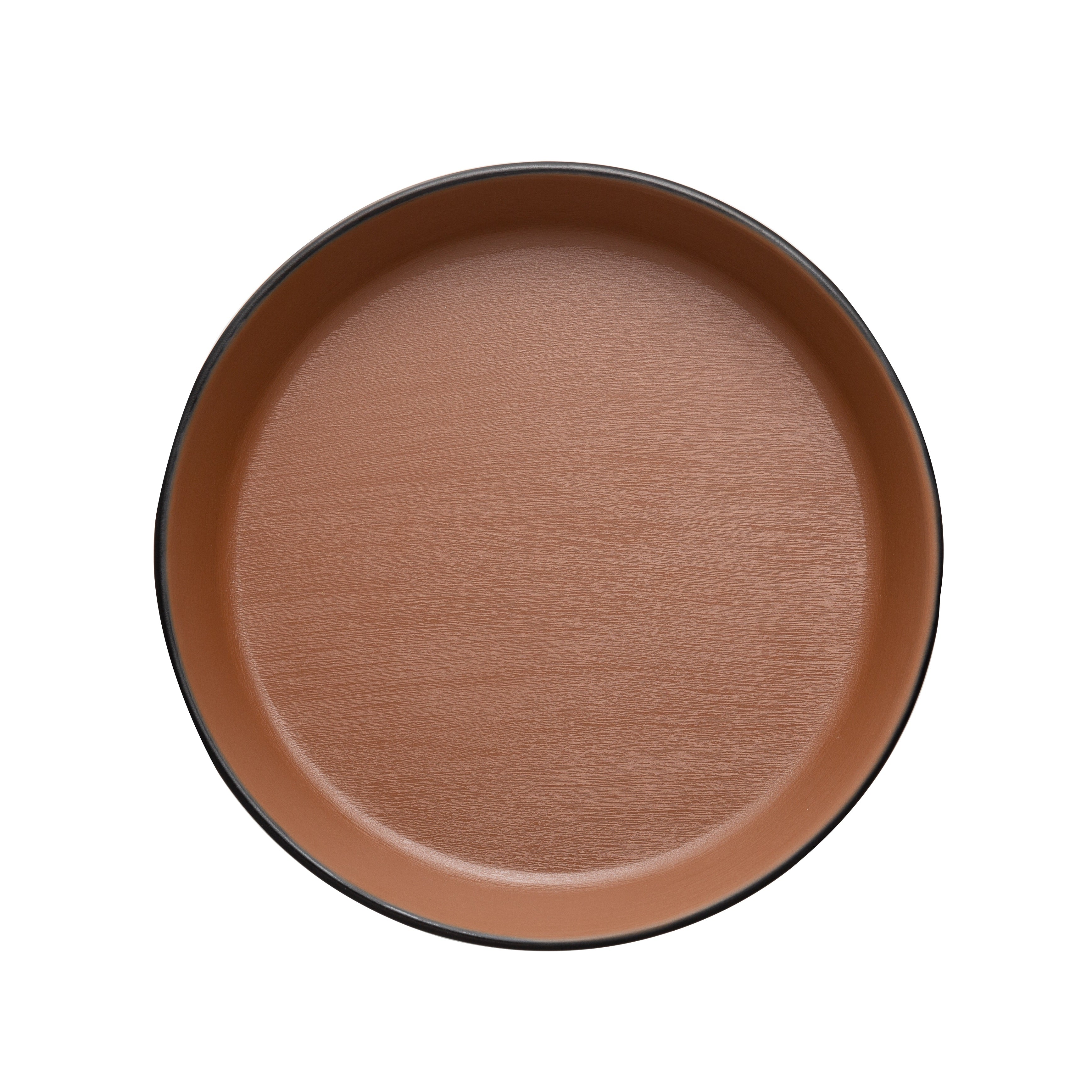 COUCOU Flat Round Bowl 190mm - Brown & Black