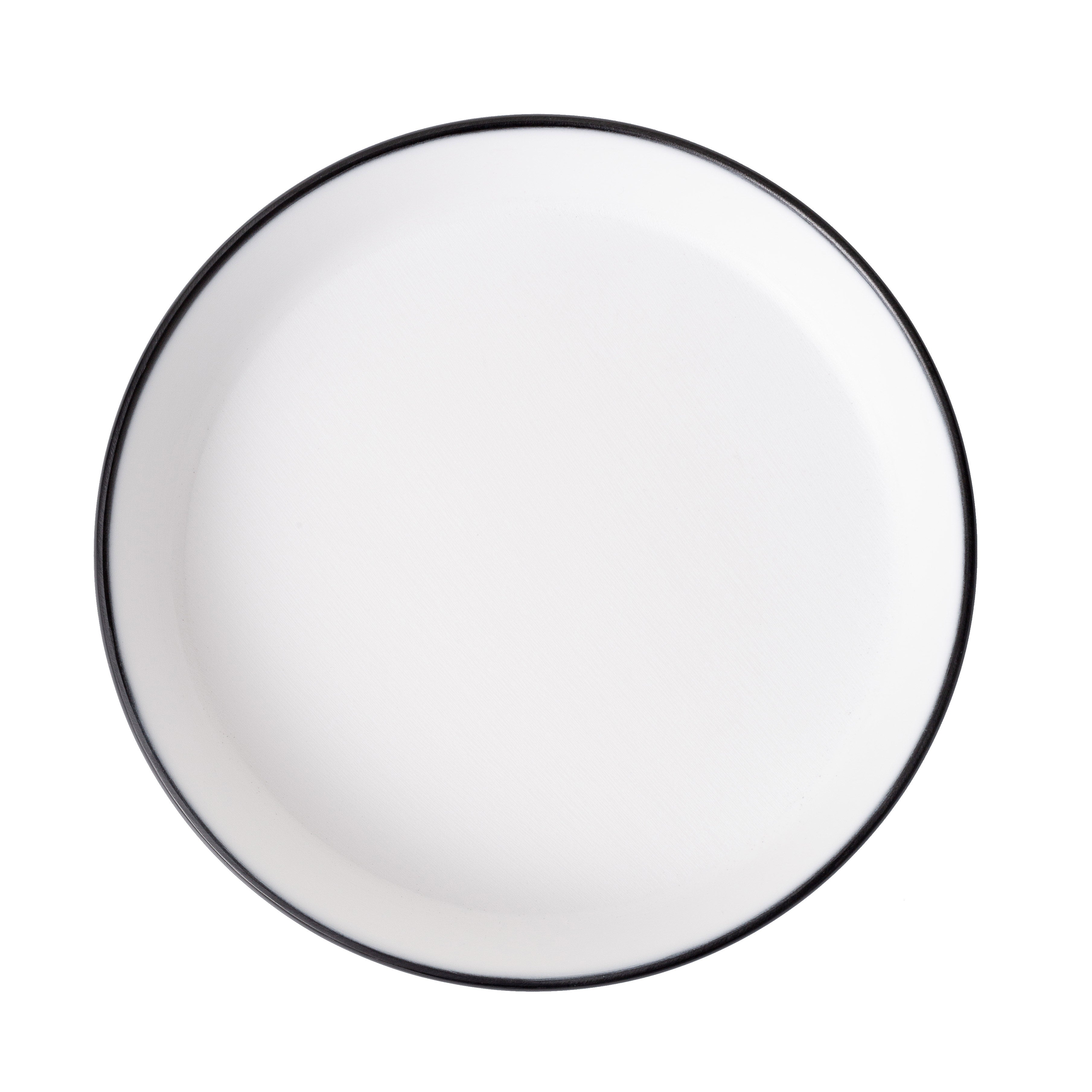 COUCOU Flat Round Bowl 190mm - White & Black
