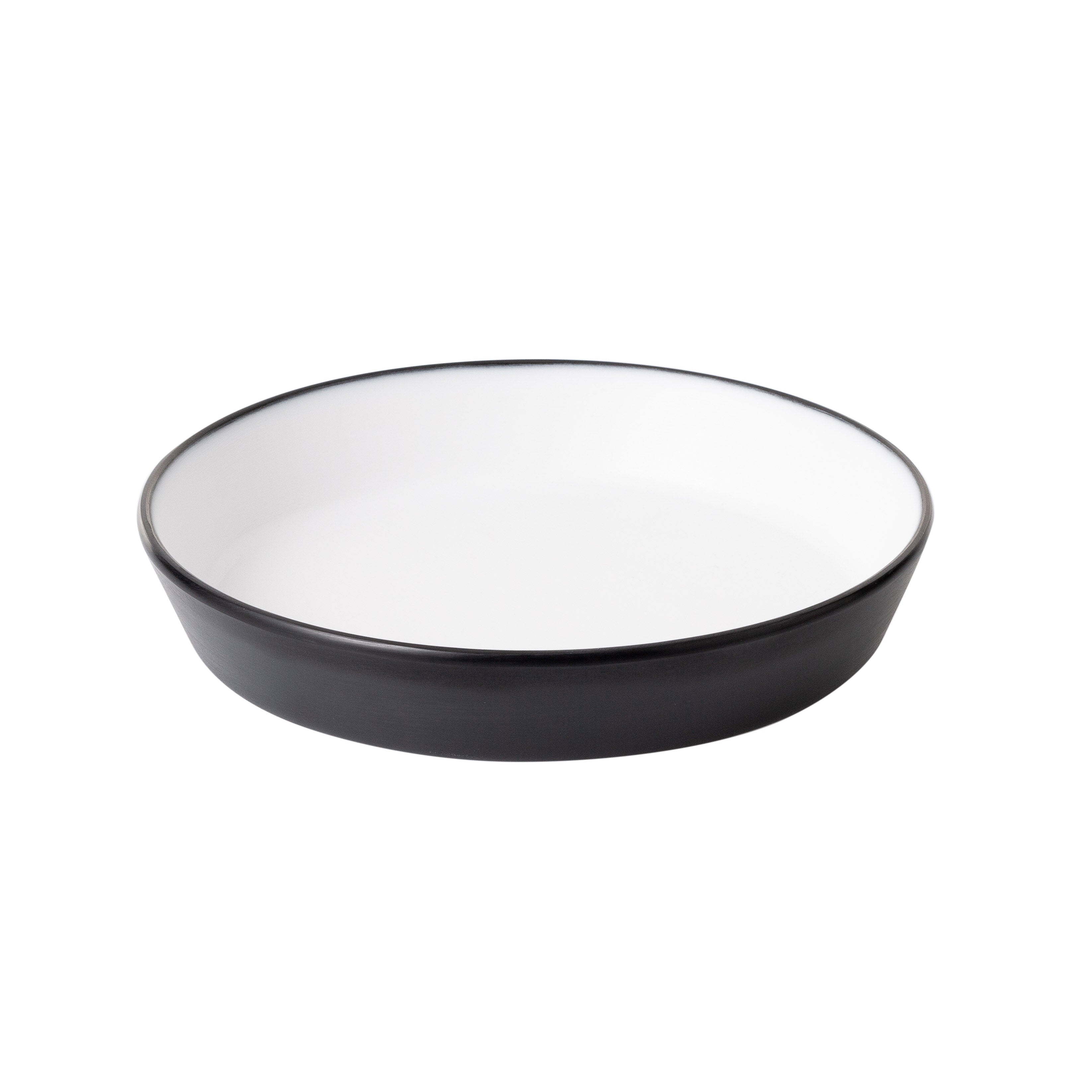 COUCOU Flat Round Bowl 190mm - White & Black