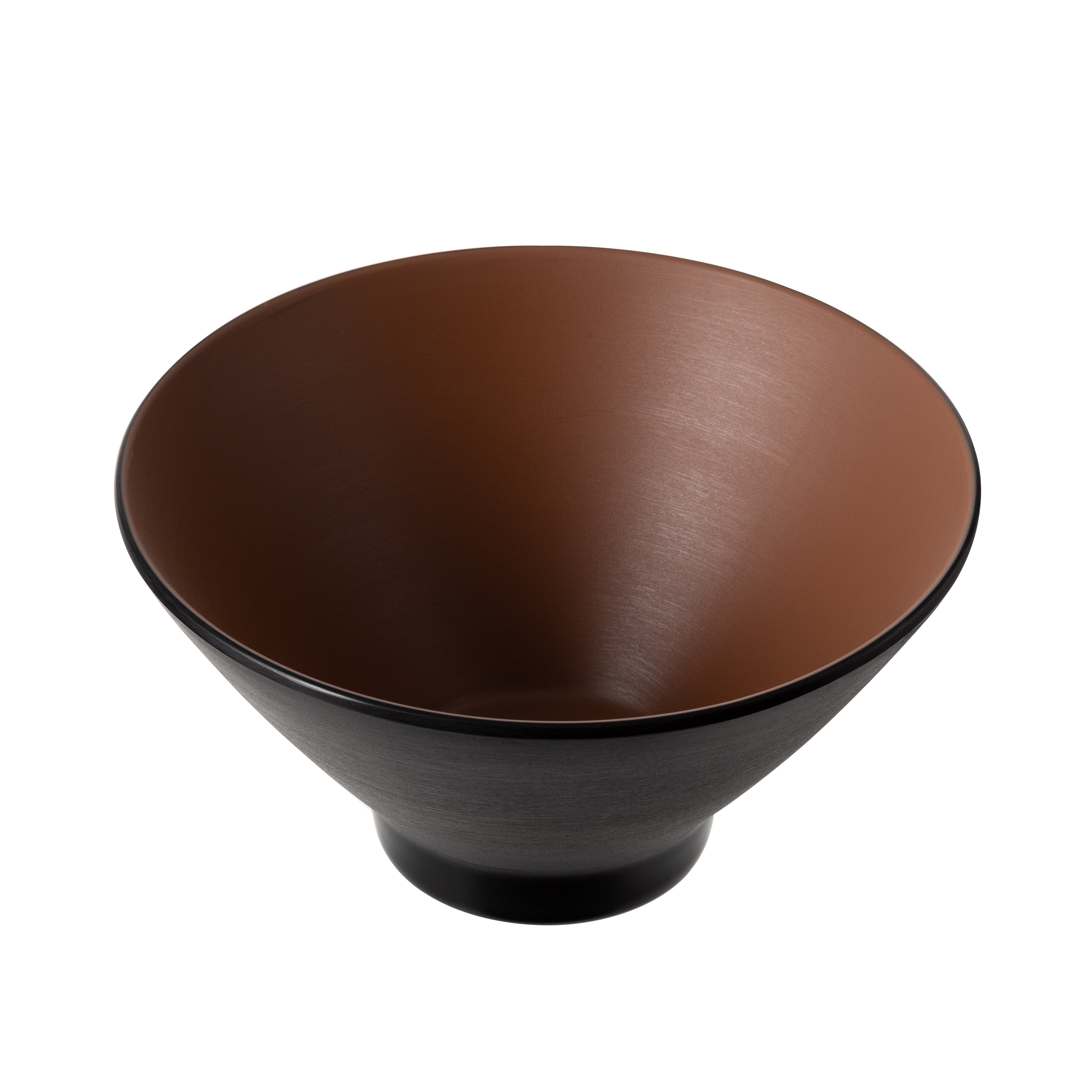 COUCOU Round Bowl V-Shape 205mm - Brown & Black