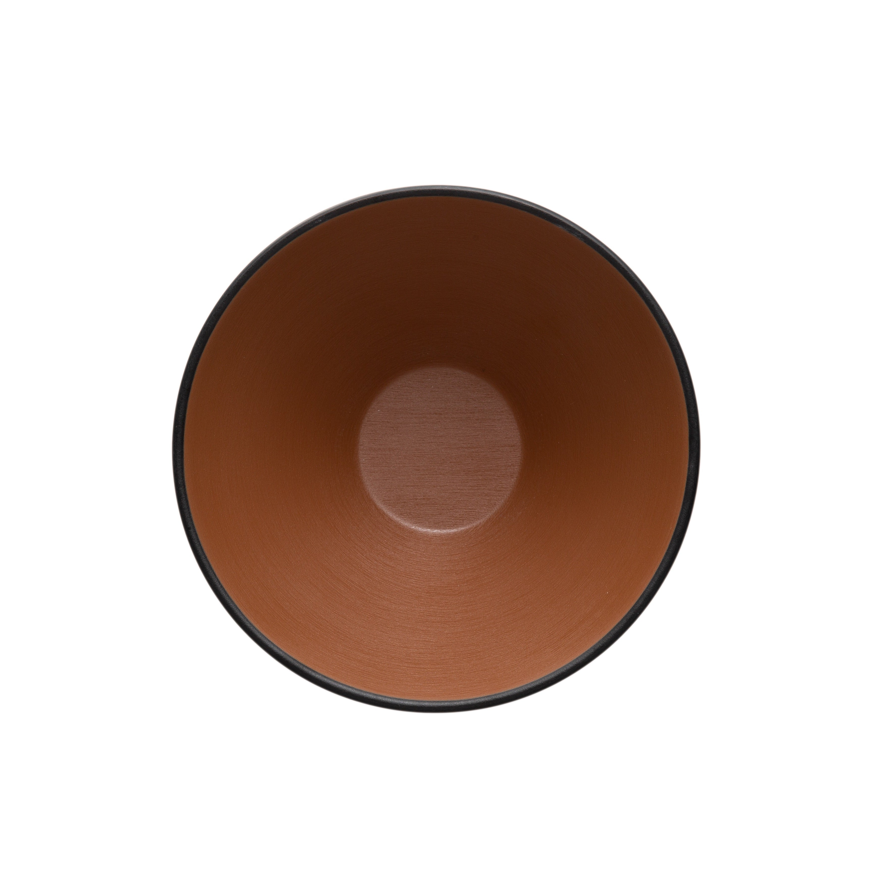 COUCOU Round Bowl V-Shape 205mm - Brown & Black
