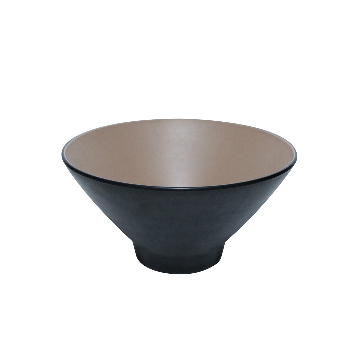 COUCOU Round Bowl V-Shape 205mm - Beige & Black