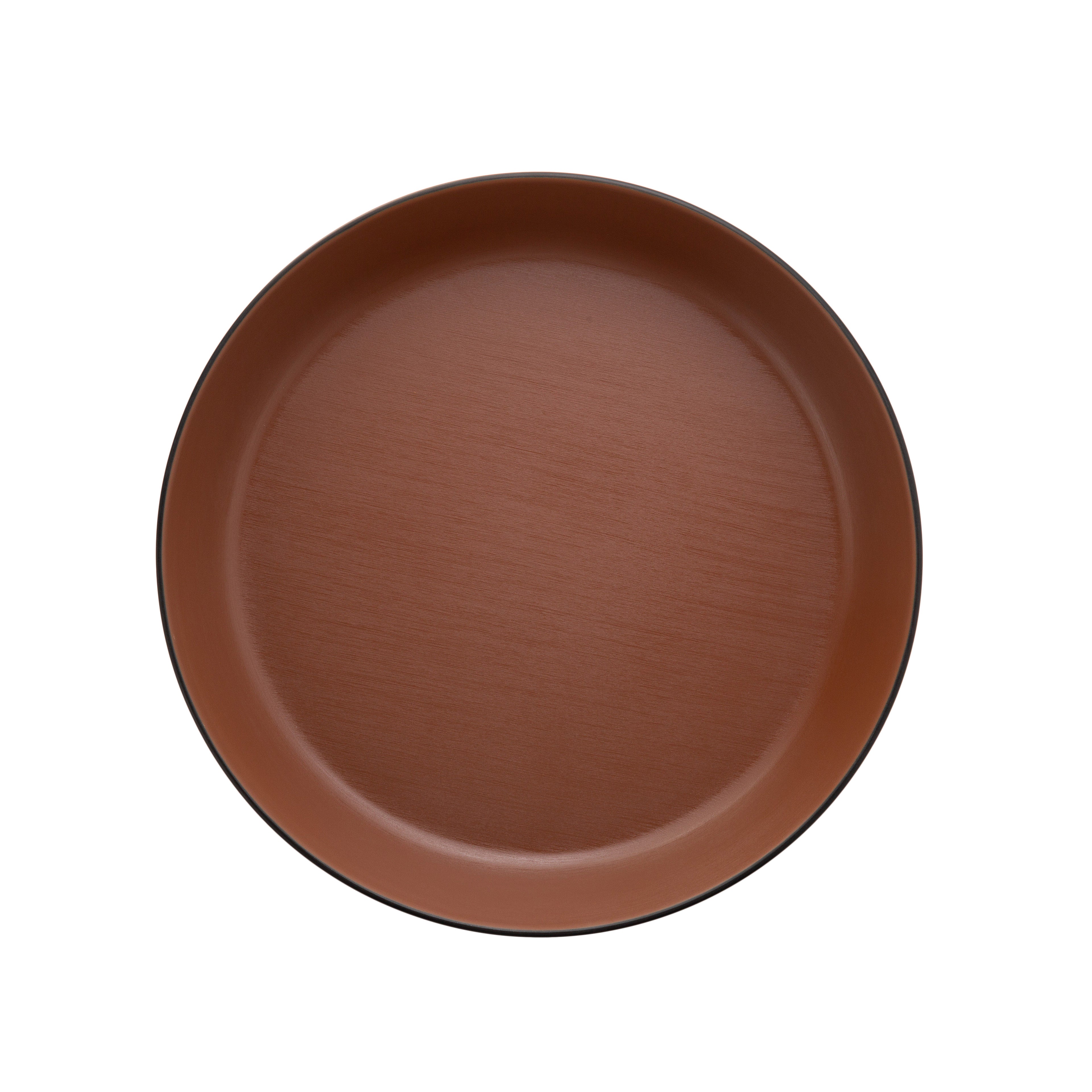 COUCOU Flat Round Bowl 290mm - Brown & Black