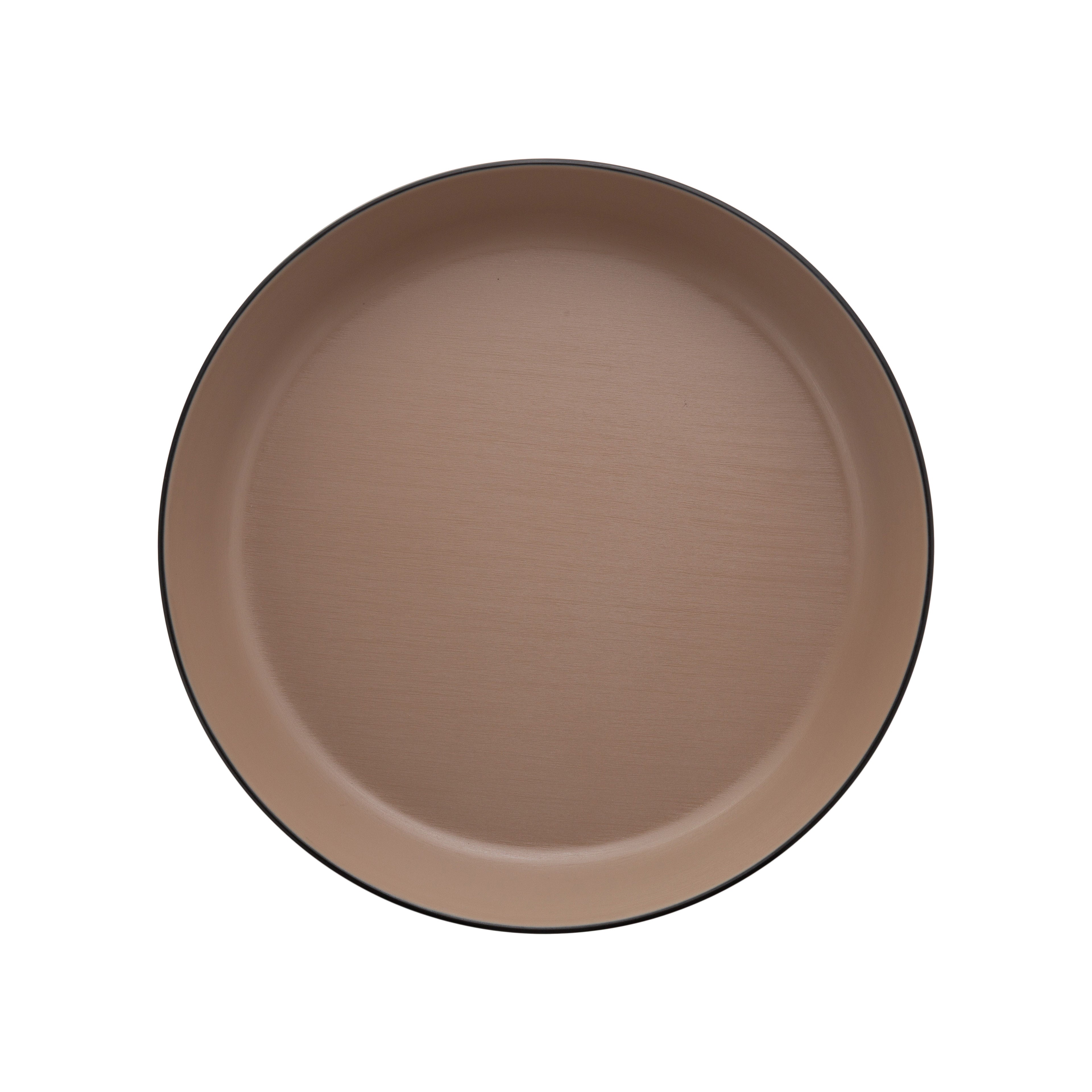 COUCOU Flat Round Bowl 290mm - Beige & Black