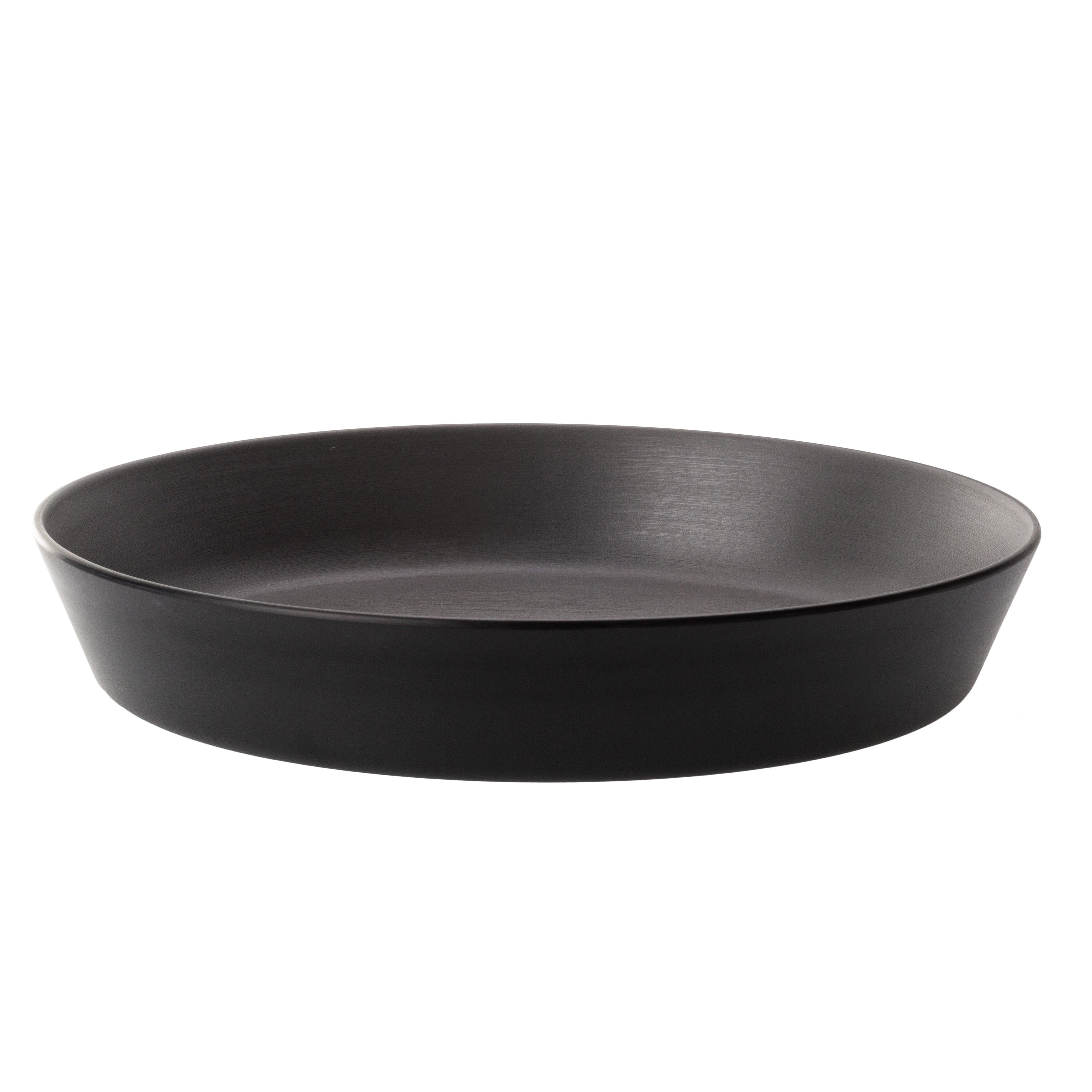 COUCOU Flat Round Bowl 290mm - Grey & Black