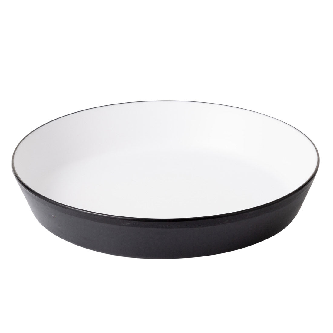 COUCOU Flat Round Bowl 290mm - White & Black