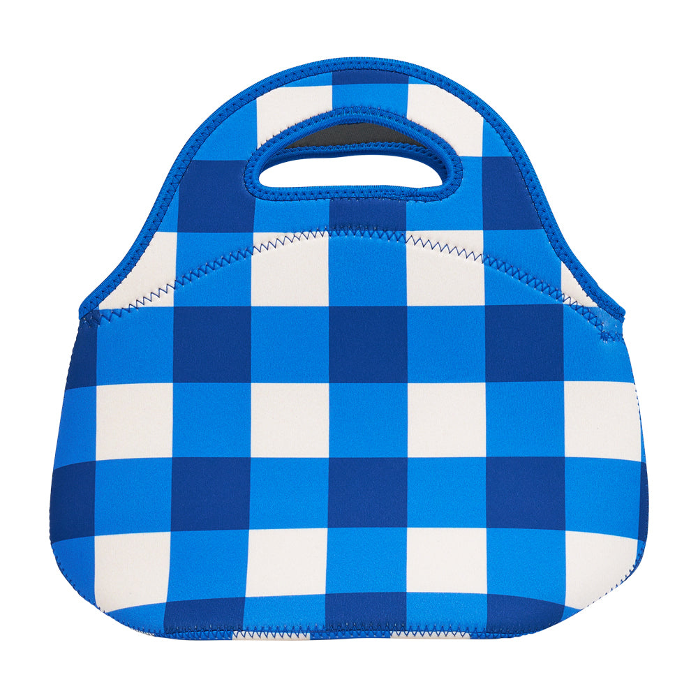 Annabel Trends Neoprene Lunch Bag Cobalt Check