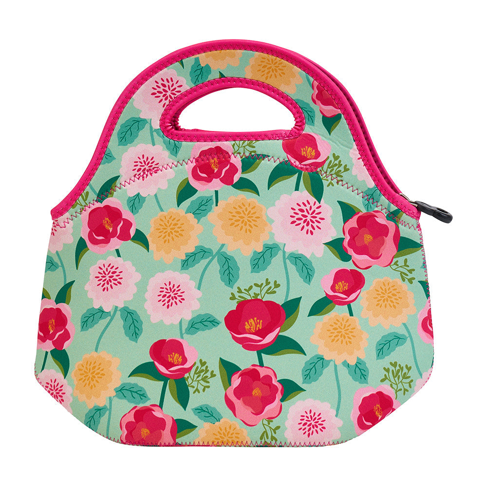 Annabel Trends Neoprene Lunch Bag Camellias Mint