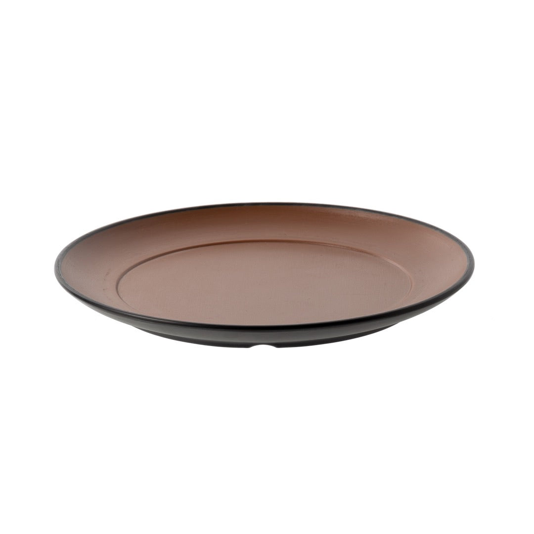 COUCOU Round Wide Rim Plate 210mm - Brown & Black
