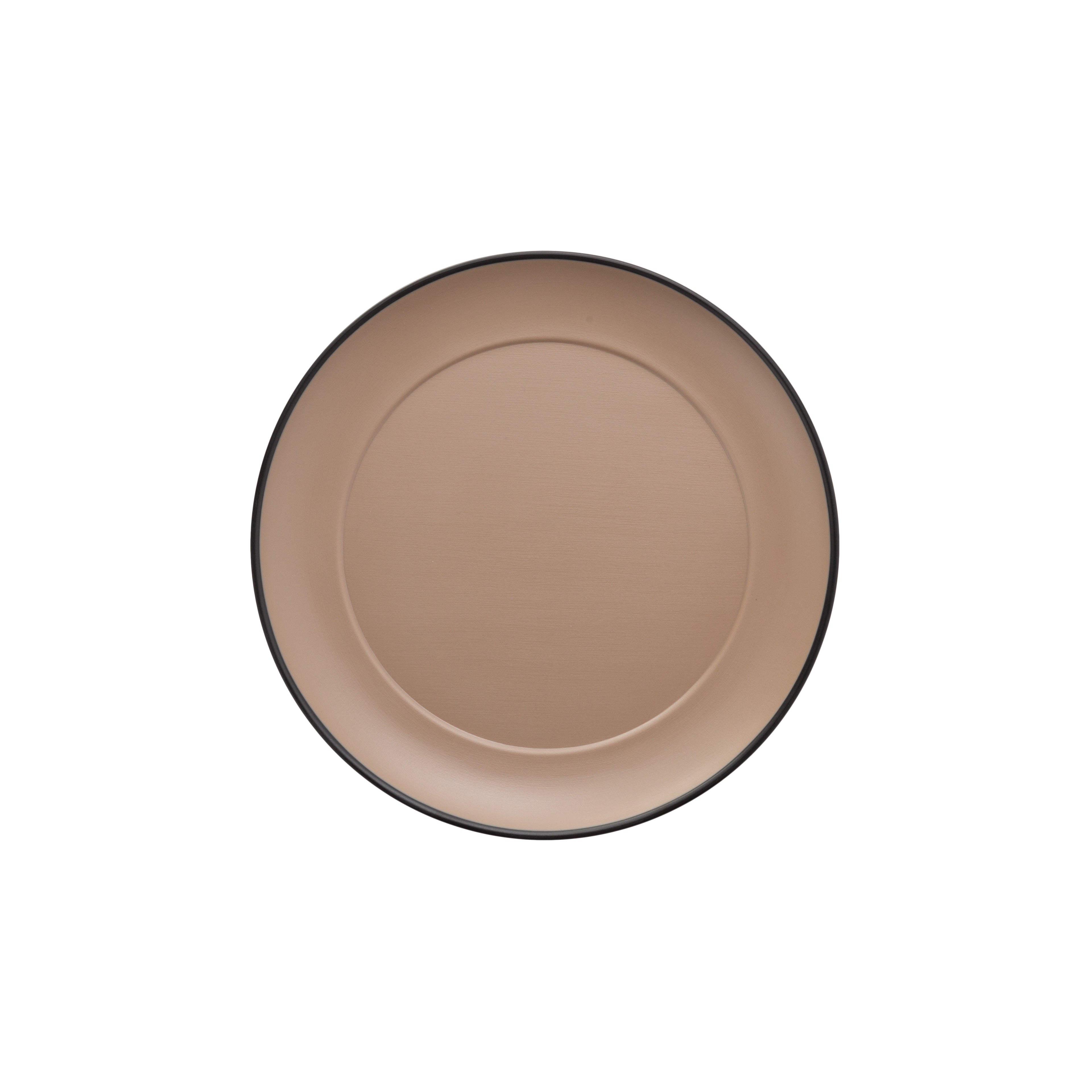 COUCOU Round Wide Rim Plate 210mm - Beige & Black