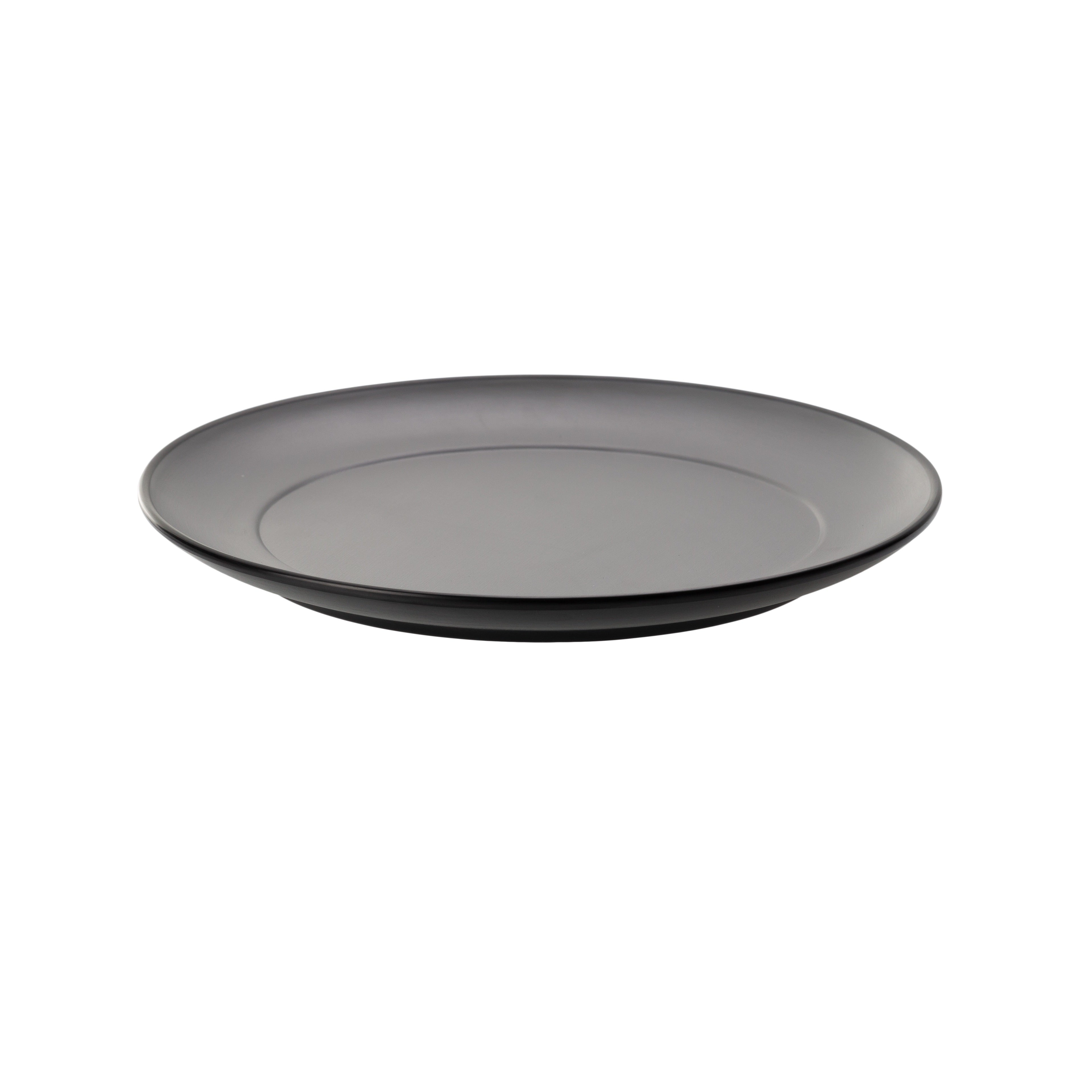 COUCOU Round Wide Rim Plate 210mm - Grey & Black