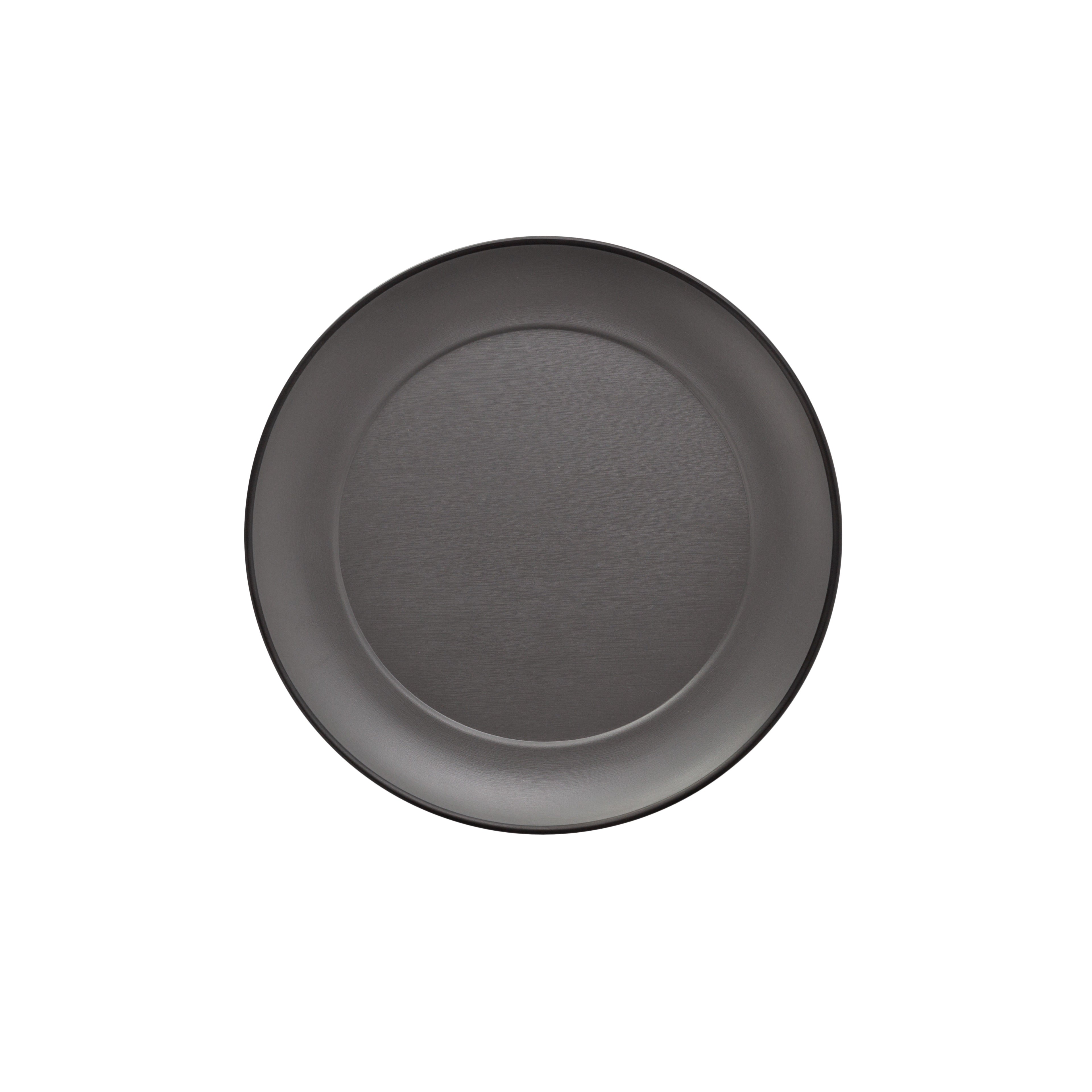 COUCOU Round Wide Rim Plate 210mm - Grey & Black