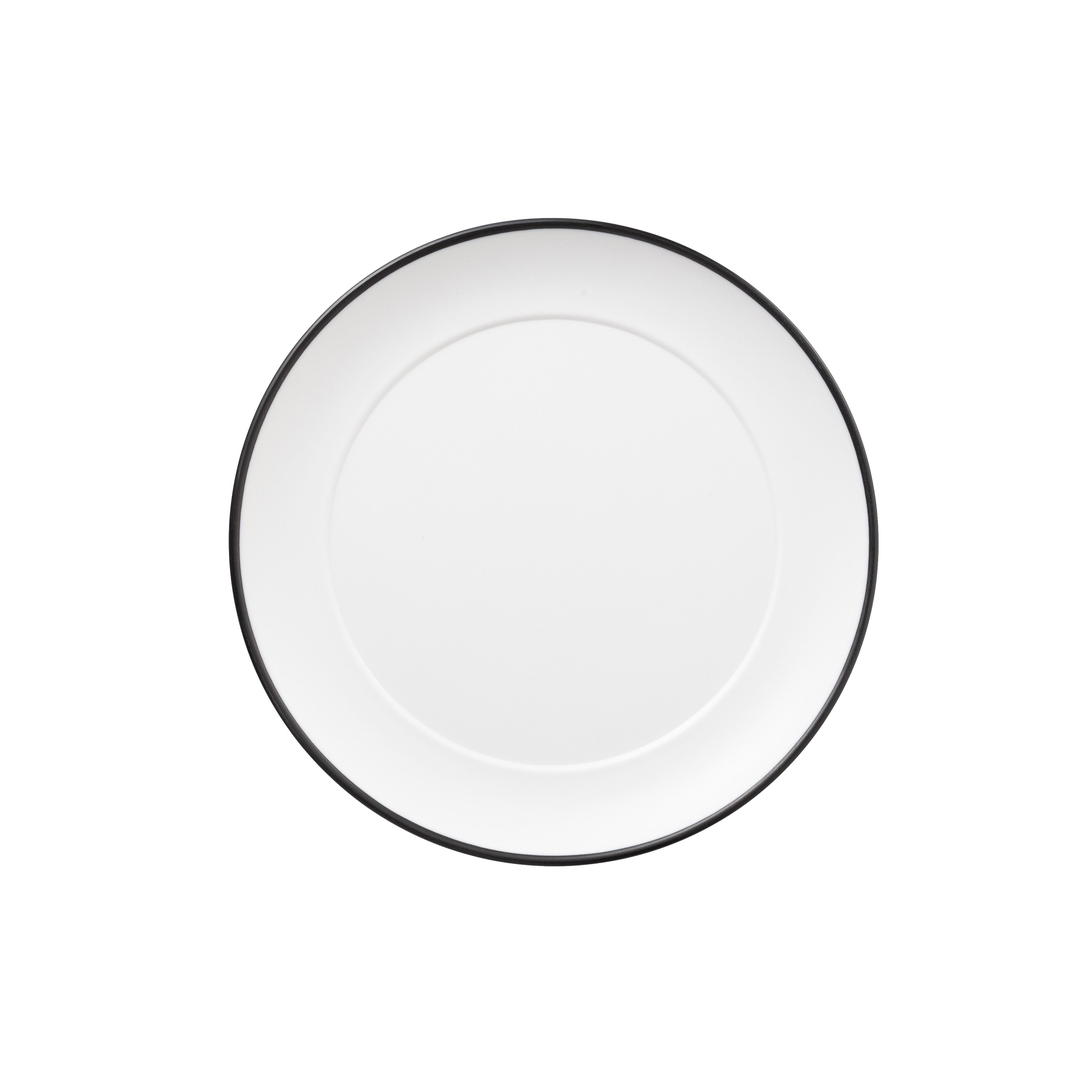 COUCOU Round Wide Rim Plate 210mm - White & Black