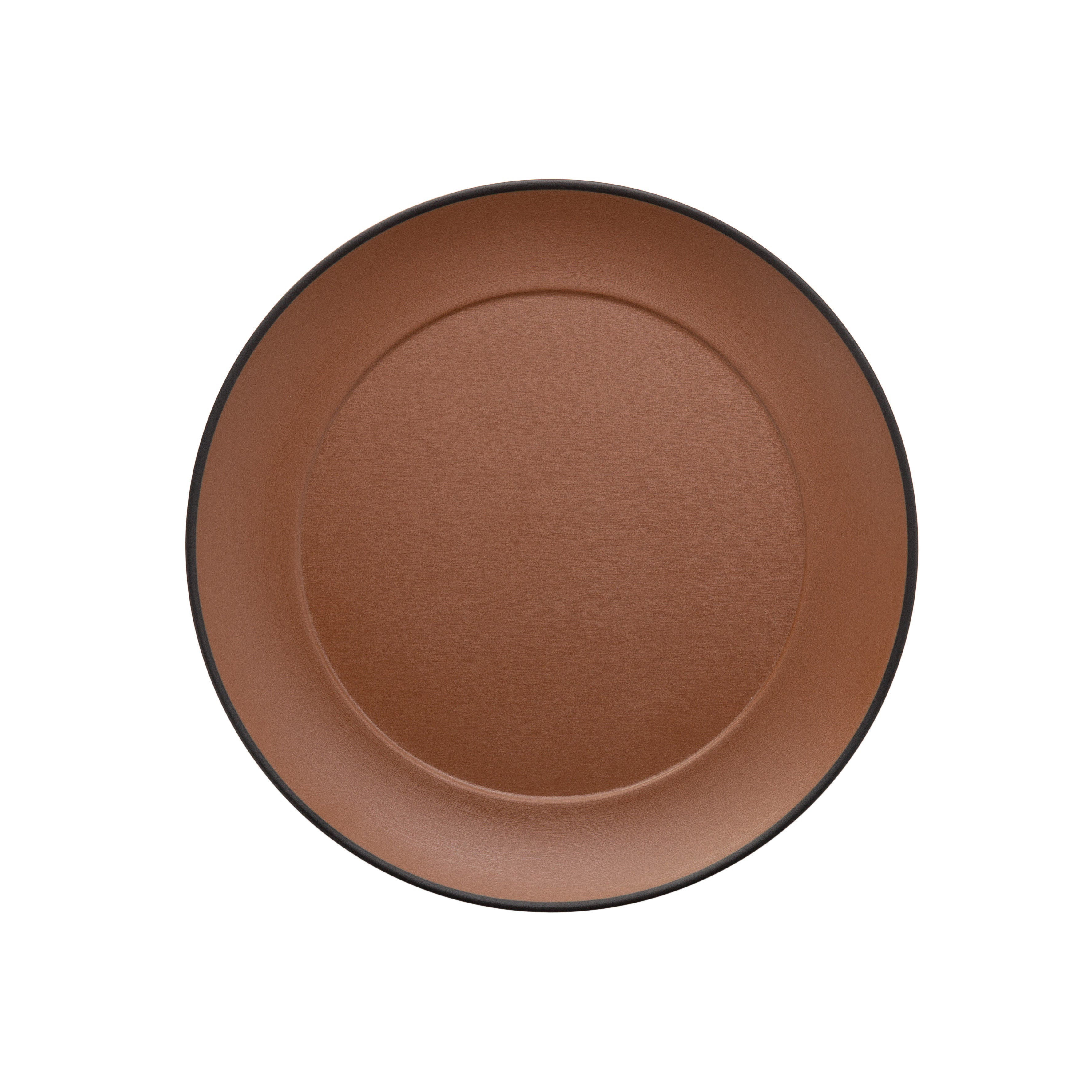 COUCOU Round Wide Rim Plate 260mm - Brown & Black