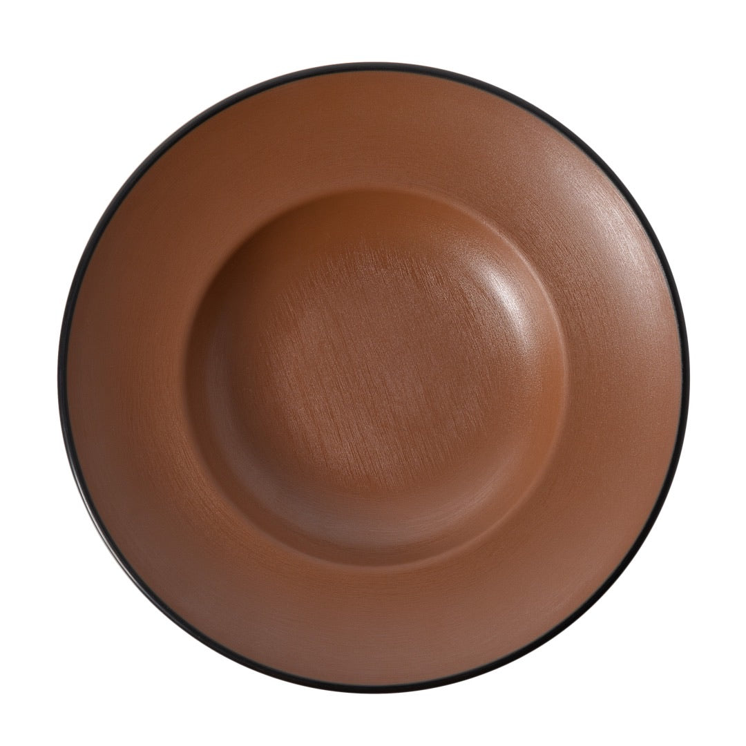 COUCOU Round Pasta/Soup Bowl 260mm - Brown & Black