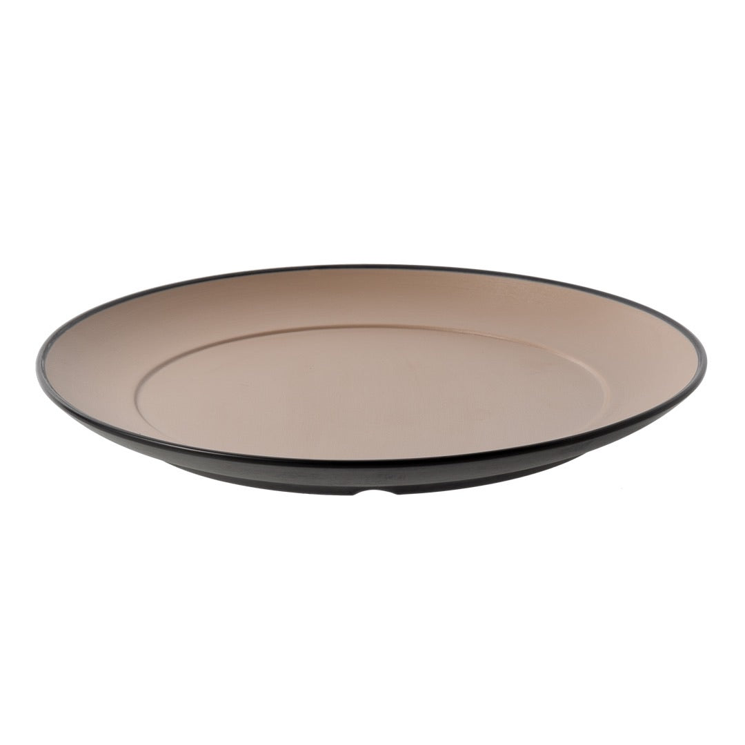 COUCOU Round Wide Rim Plate 260mm - Beige & Black