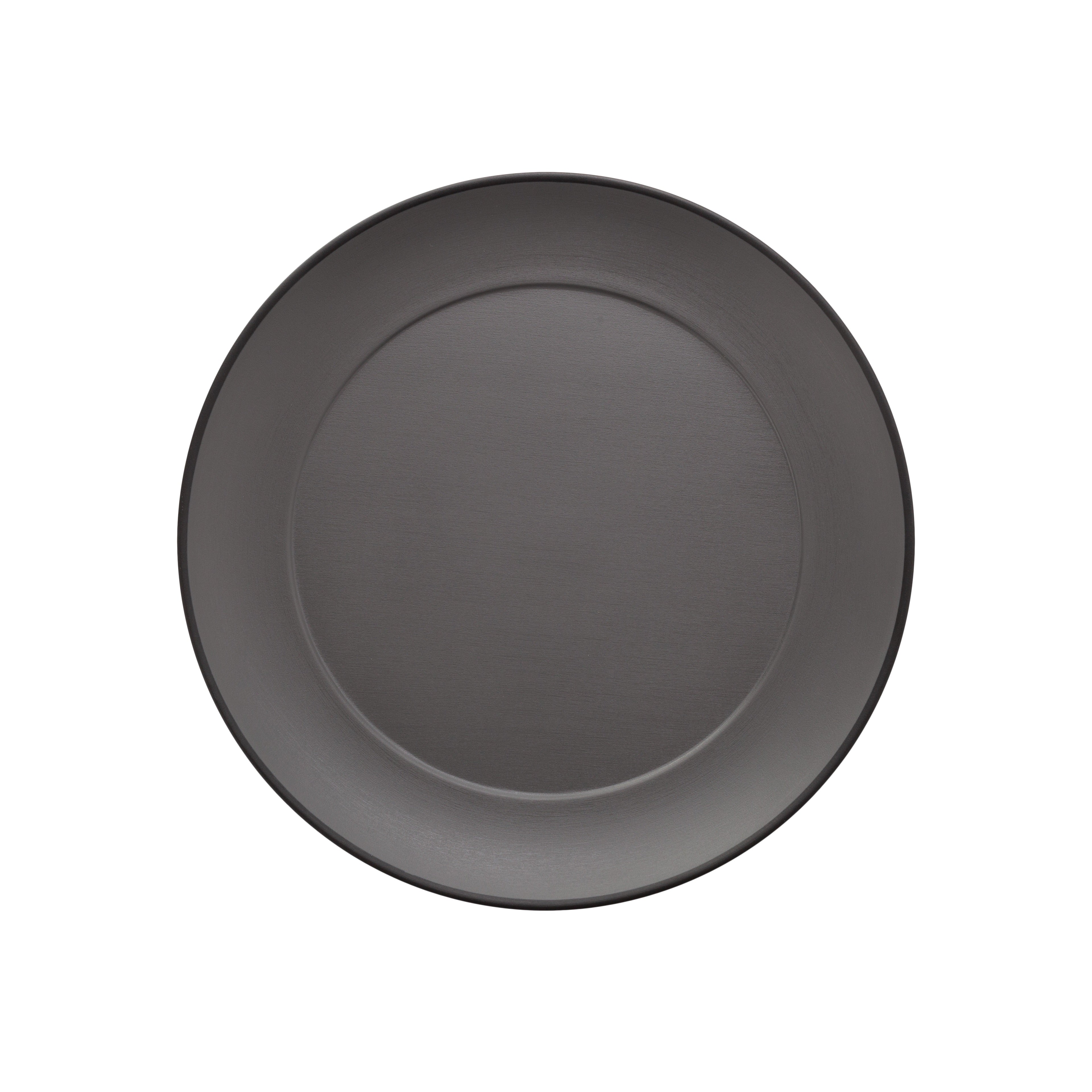 COUCOU Round Wide Rim Plate 260mm - Grey & Black
