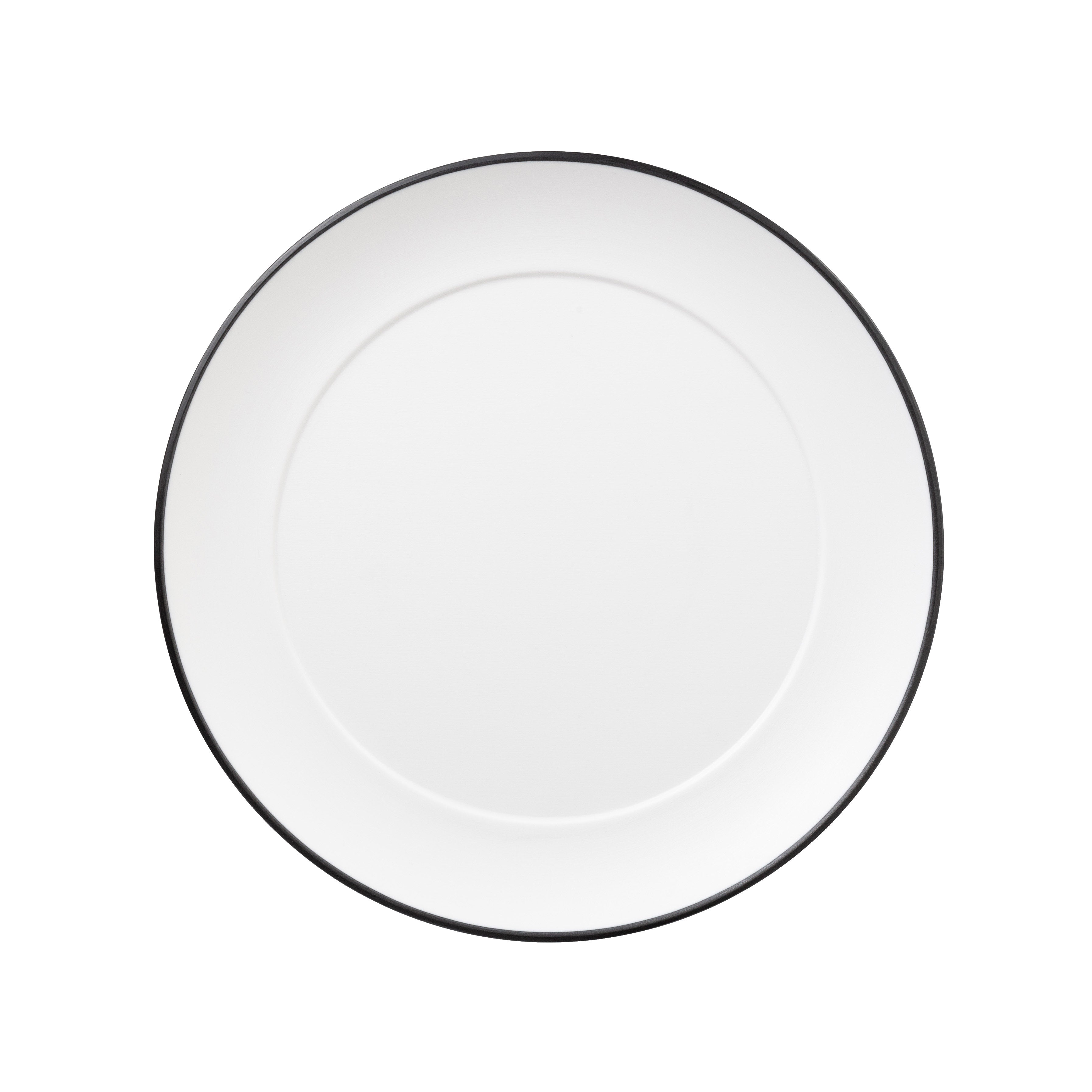 COUCOU Round Wide Rim Plate 260mm - White & Black