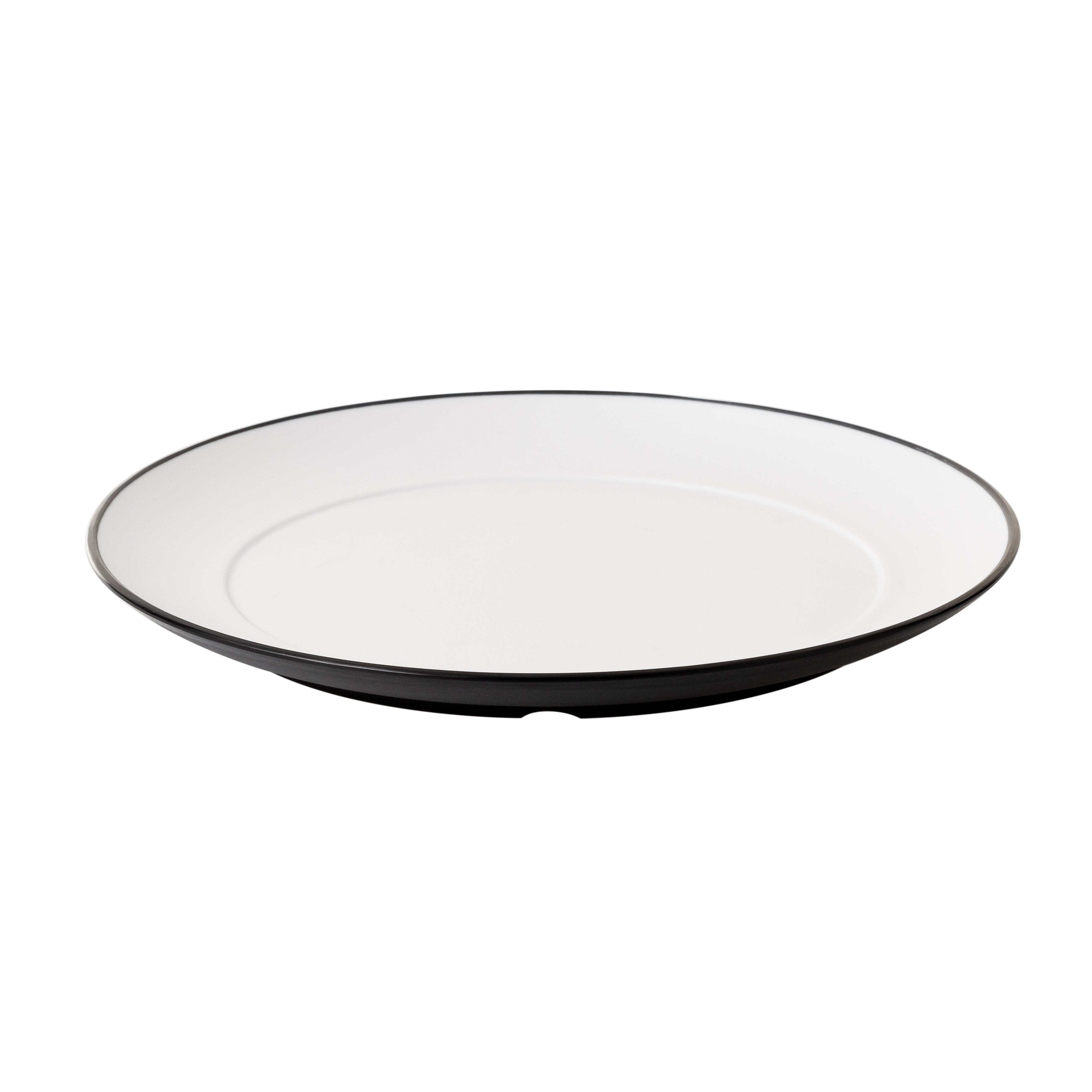 COUCOU Round Wide Rim Plate 260mm - White & Black