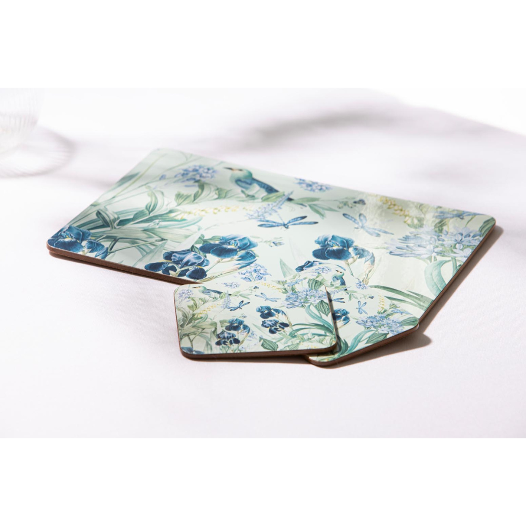 Ashdene Iris Garden Mint 6pk Coaster