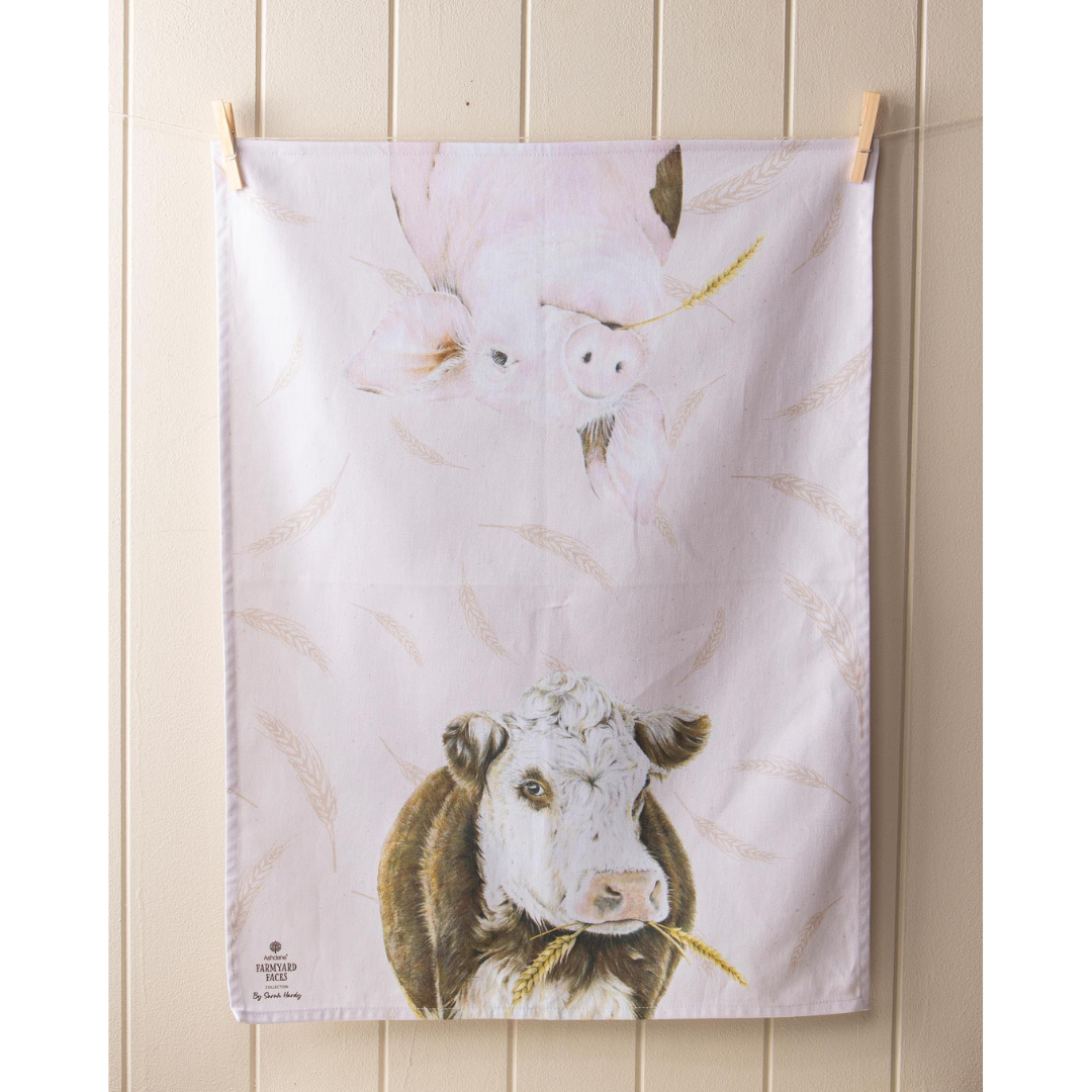Ashdene Farmyard Faces 2pk Kitchen Towel