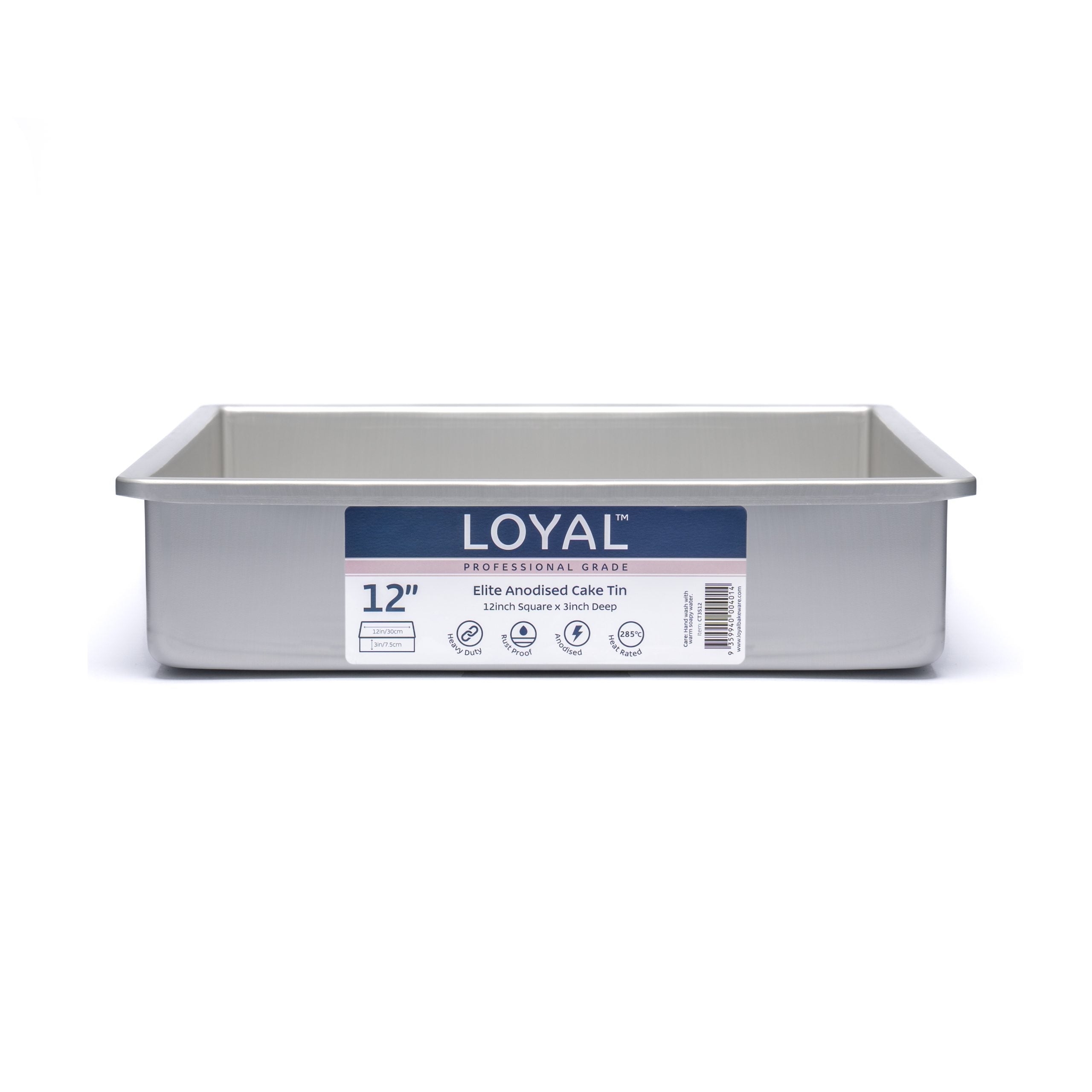 LOYAL Elite Anodised Square Cake Tin 12 Inch