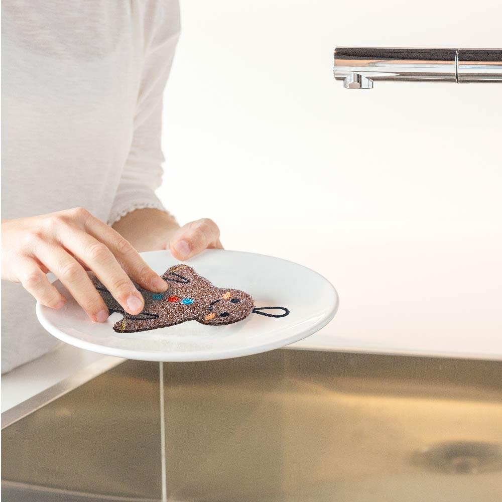 Gingerbread Man Scrubber Sponge - 3 Pack