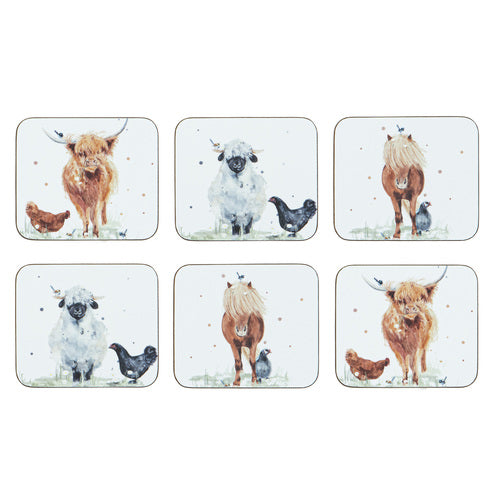 Ashdene Paddock Pals Assorted 6pk Coaster