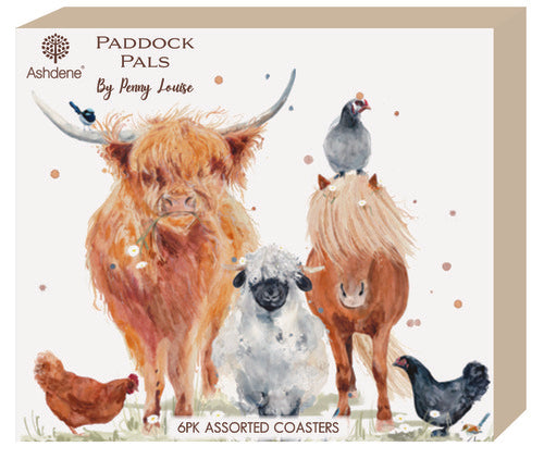 Ashdene Paddock Pals Assorted 6pk Coaster