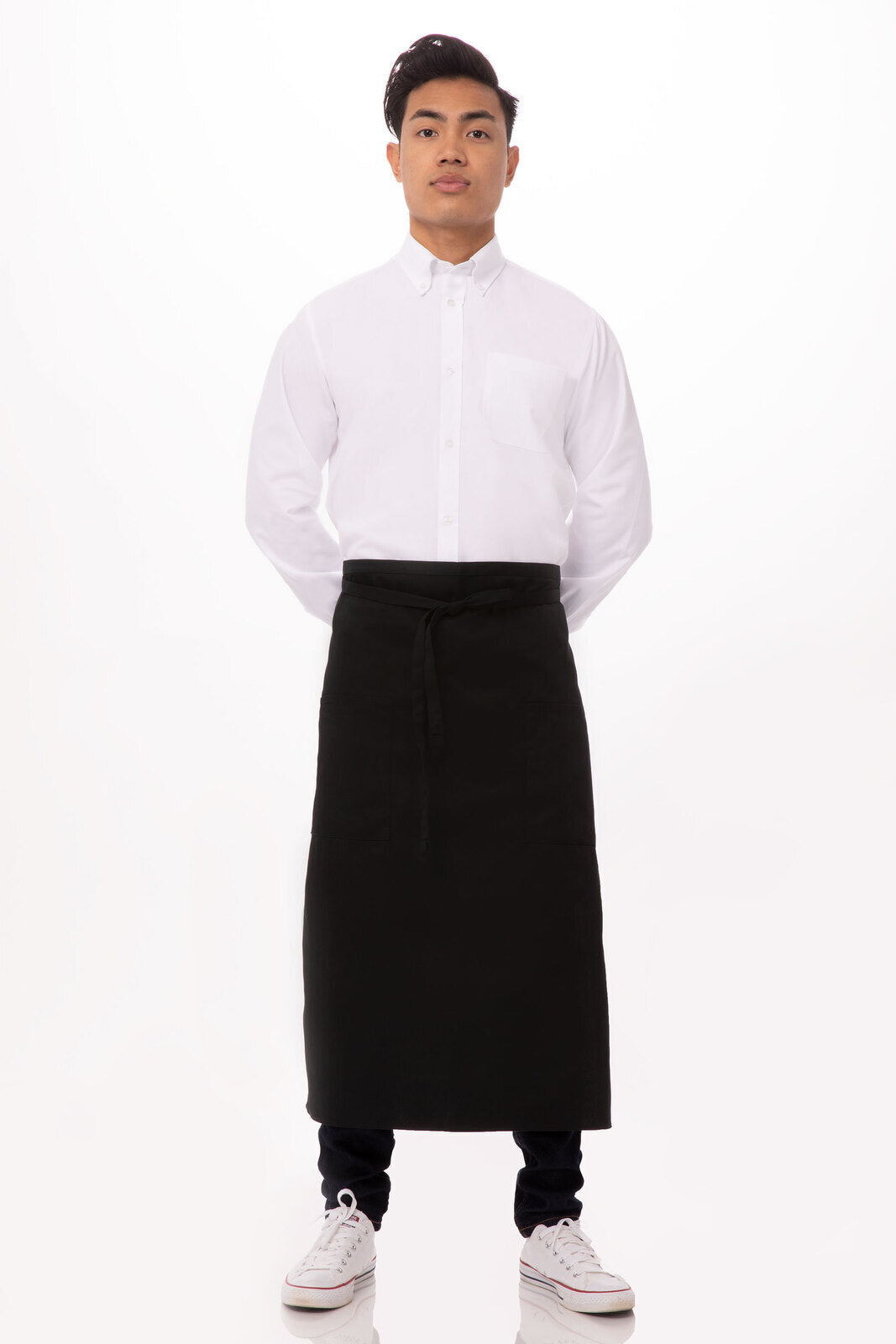 Chef Works Two Pocket Bistro Apron - Black