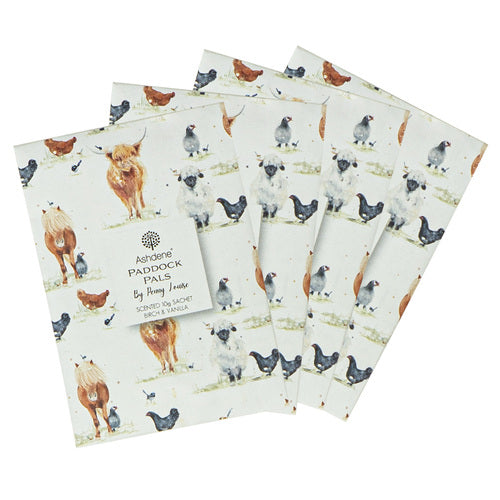 Ashdene Paddock Pals 4pk Birch & Vanilla 10gm Scented Sachet