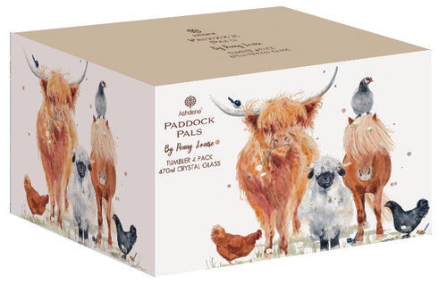 Ashdene Paddock Pals Crystal 4pk Tumbler