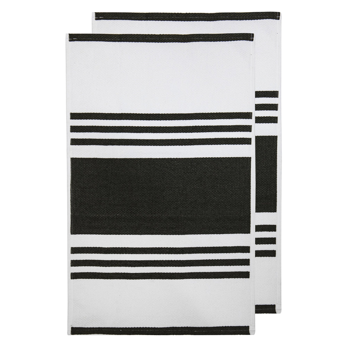 Ladelle Lennox Black 2pk Kitchen Towel