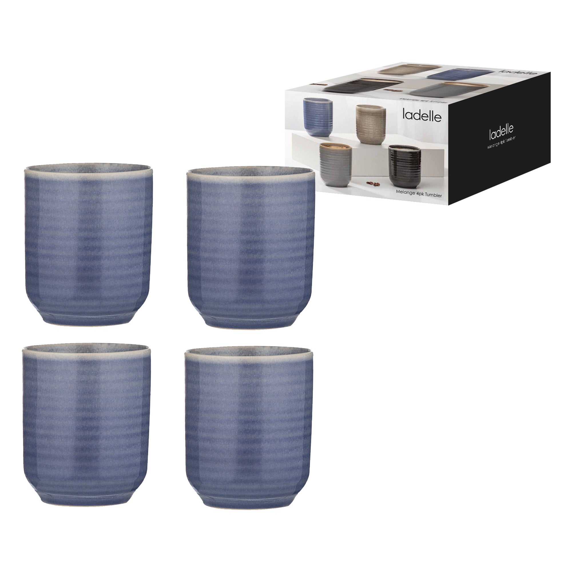 Ladelle Melange Cornflower Blue 4pk Tumbler