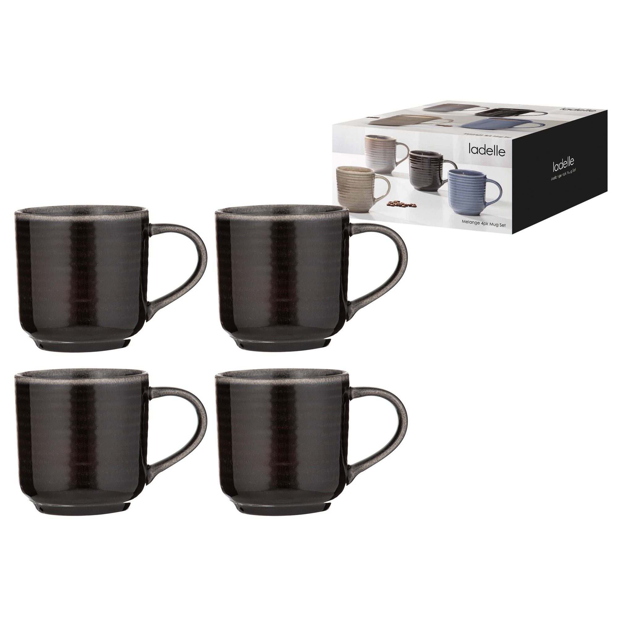 Ladelle Melange Charcoal 4pk Mug