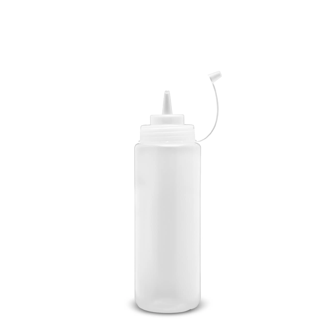 KH Classik Chef Squeeze Bottle Wide Mouth Clear W/Cap 472ml / 16oz Pe