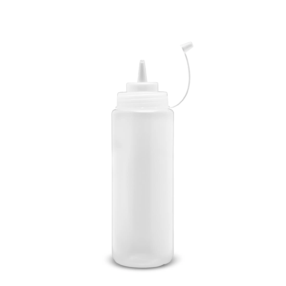 KH Classik Chef Squeeze Bottle Wide Mouth Clear W/Cap 708ml / 24oz Pe