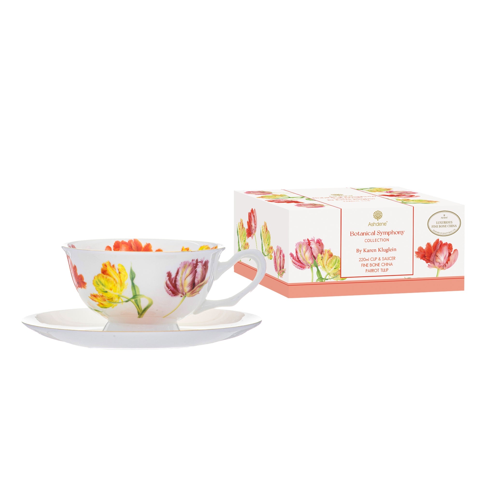 Ashdene Botanical Symphony Parrot Tulip Cup & Saucer