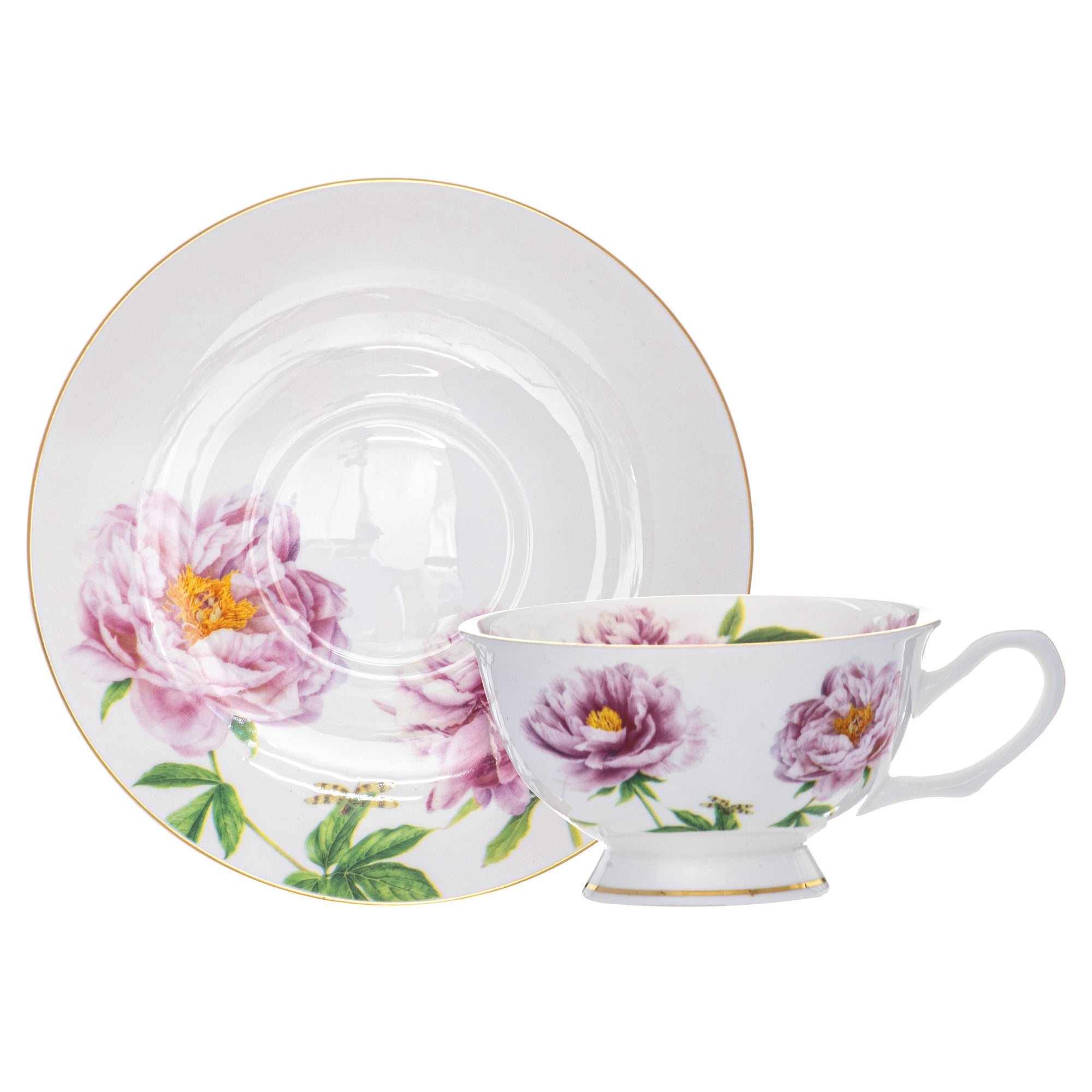 Ashdene Botanical Symphony Assorted Cup & Saucer Set Of 4
