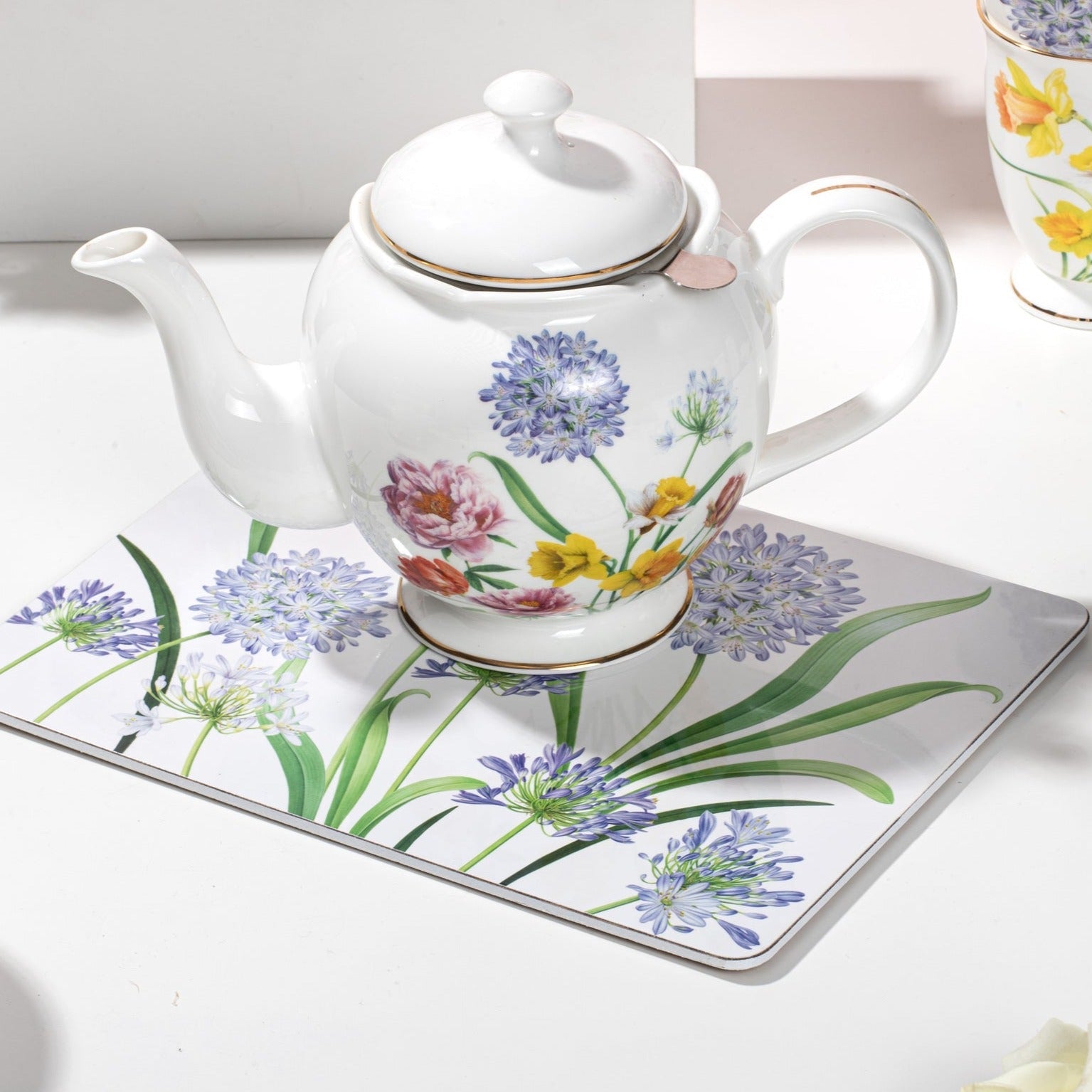 Ashdene Botanical Symphony Teapot & 2 Teacup Set